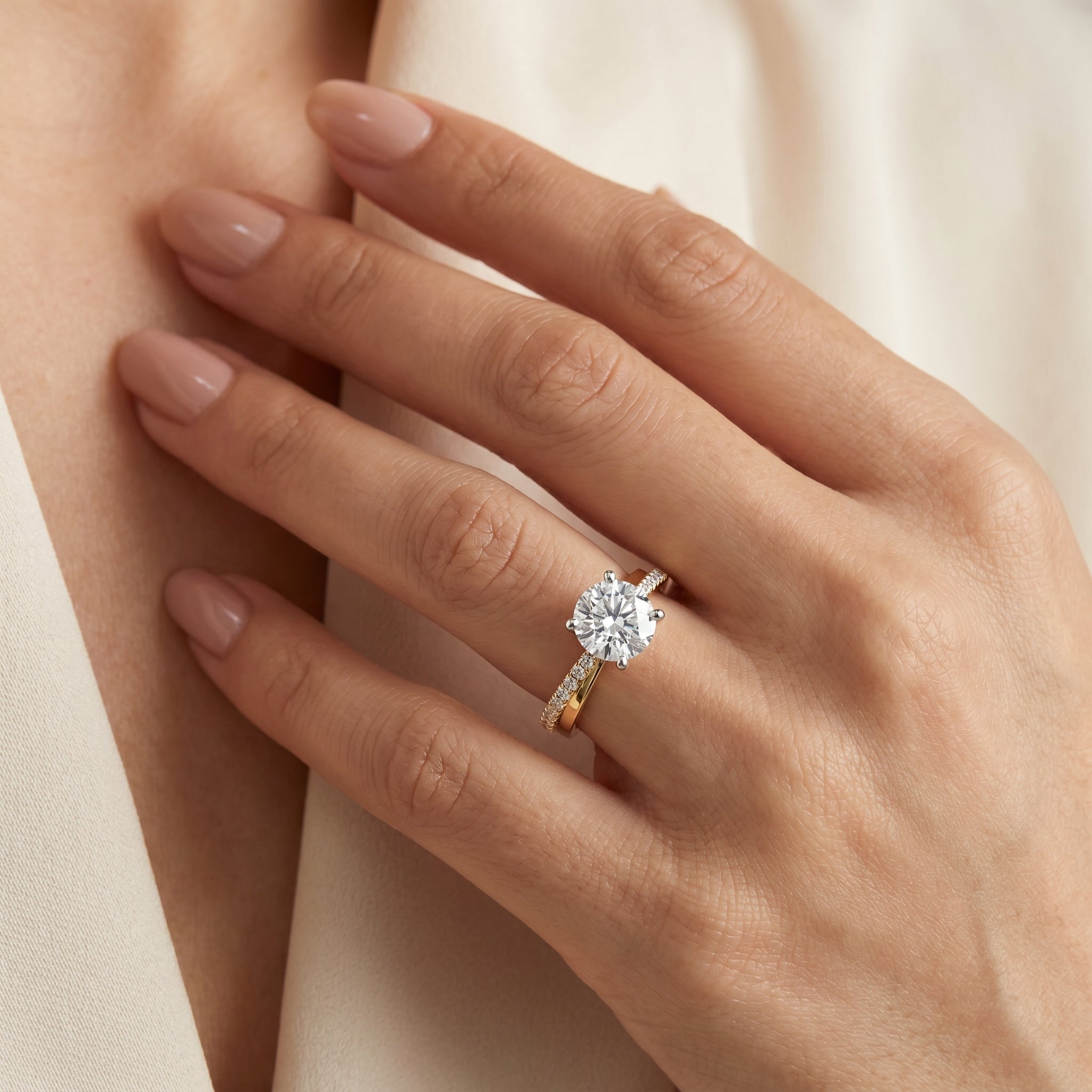 Crossover Lab Diamond Solitaire Engagement Ring