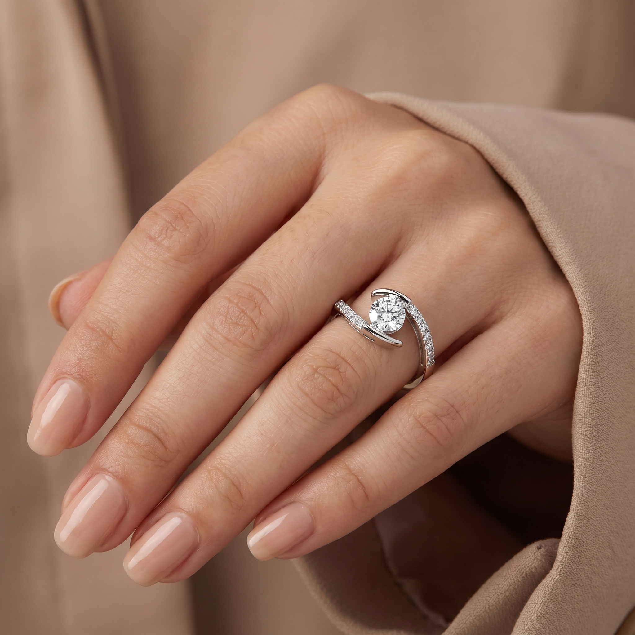 Round Solitaire Lab Grown Diamond Ring