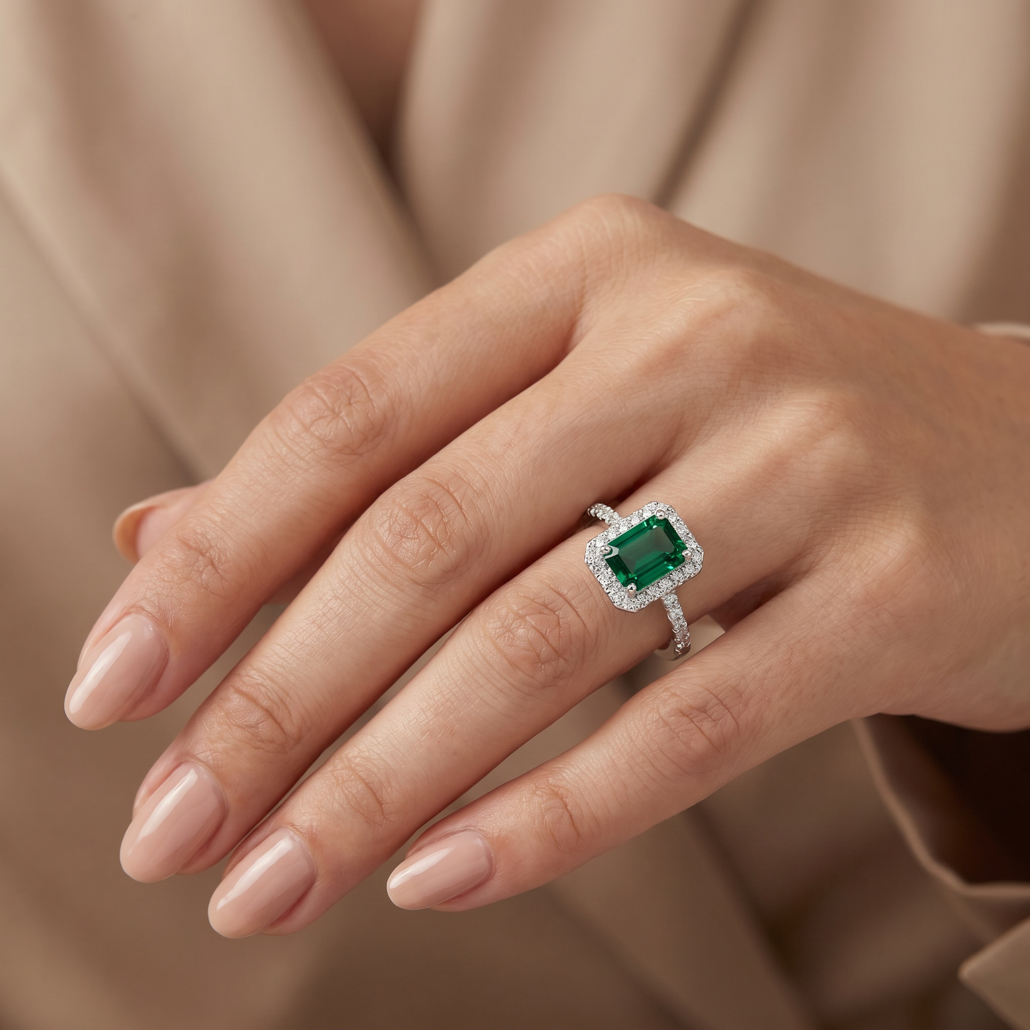 Vintage Emerald Diamond Ring
