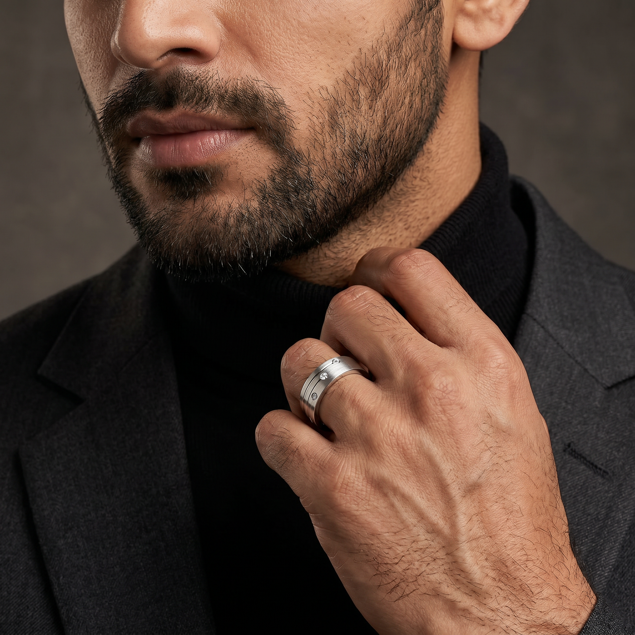 Tri Lab Grown Diamond Band for Men