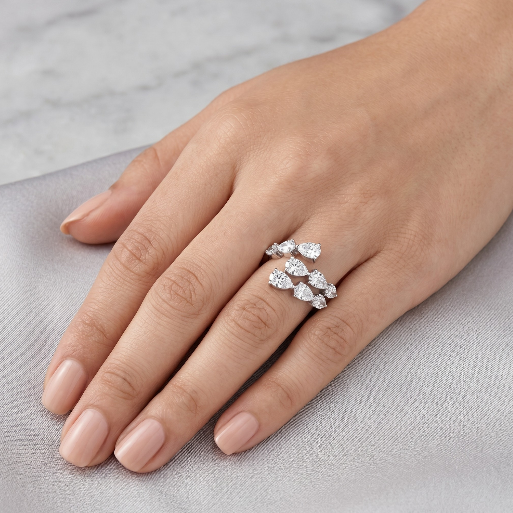 Pear Lab Grown Diamond Cocktail Band