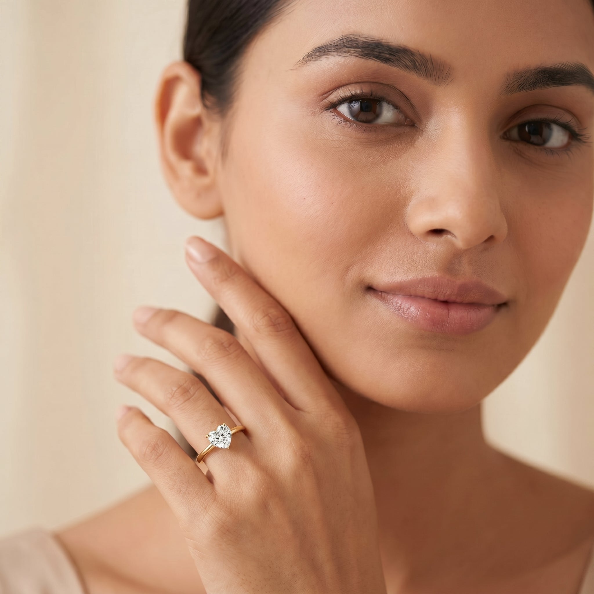 Solitaire Heart Lab Grown Diamond Ring