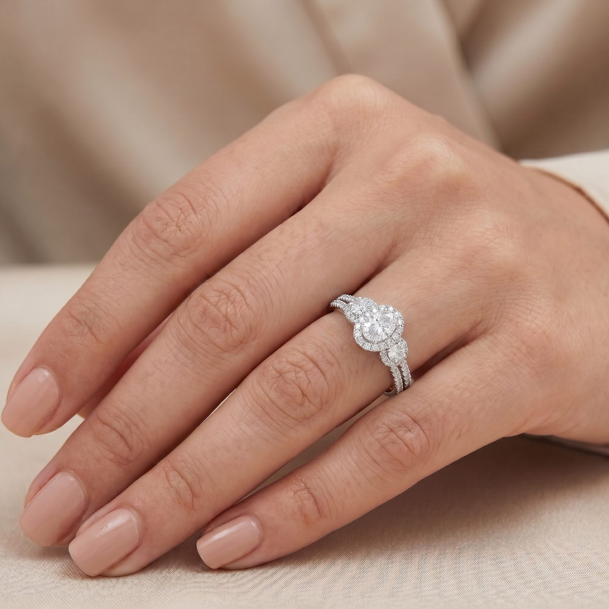 Luminous Halo Lab Diamond Engagement Ring