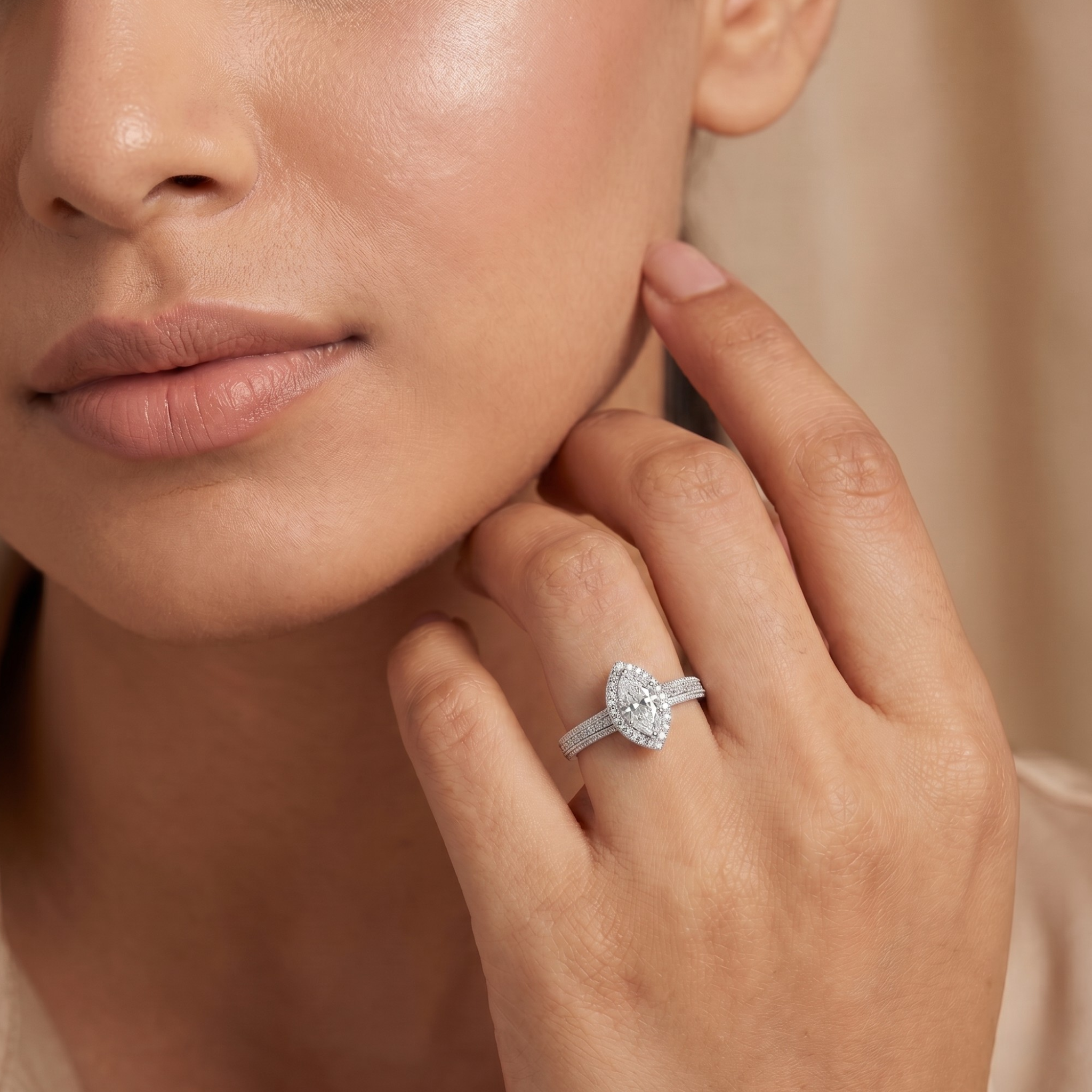 Majestic Marquise Lab Diamond Engagement Ring