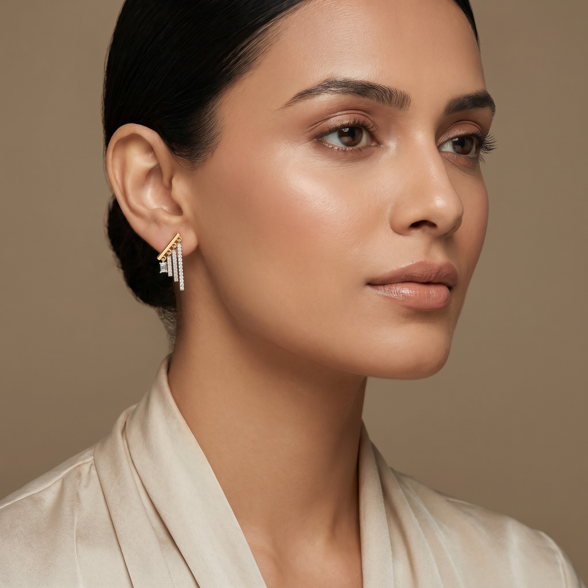 Linear Lab Grown Diamond Earrings