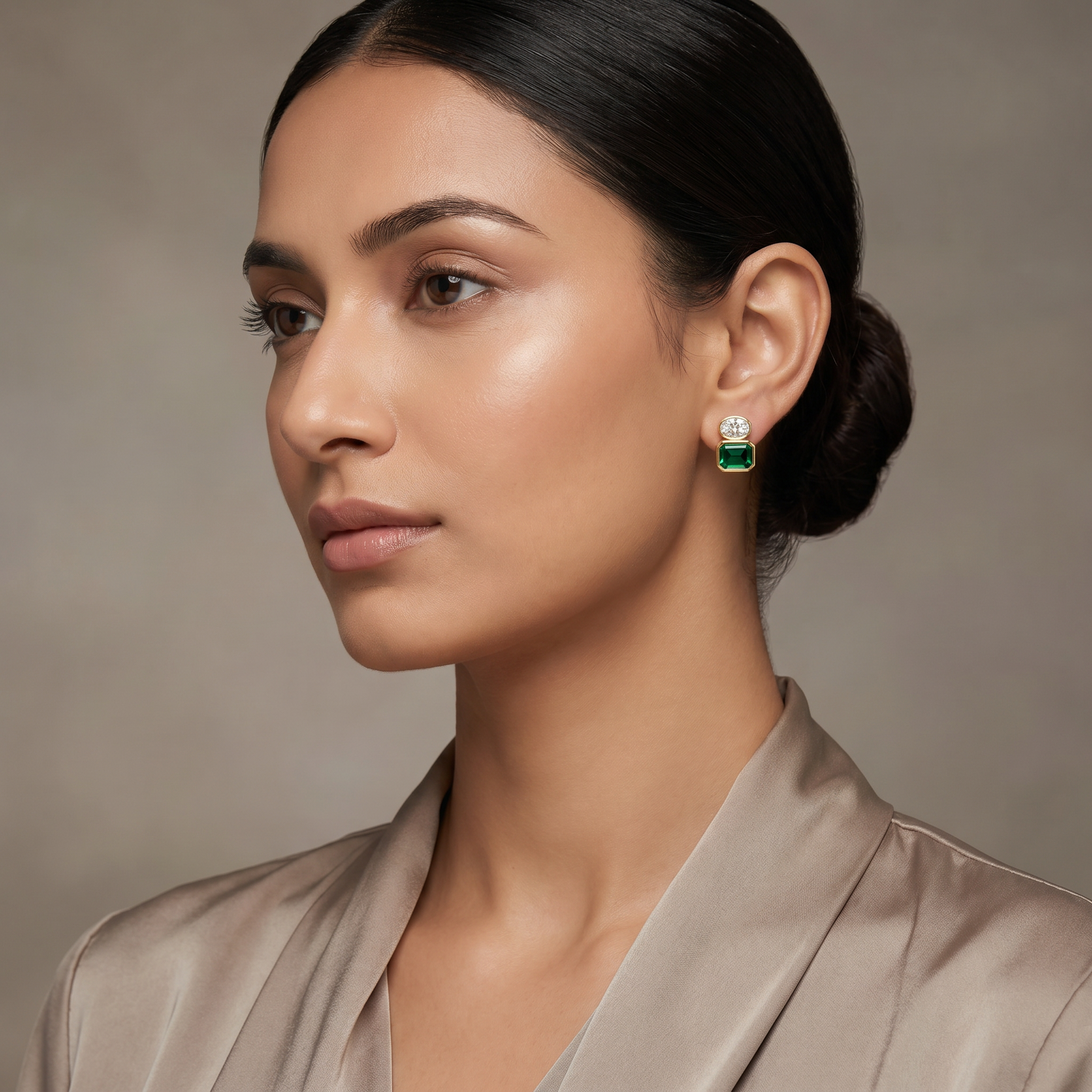 Emerald Pop Lab Grown Diamond Earrings