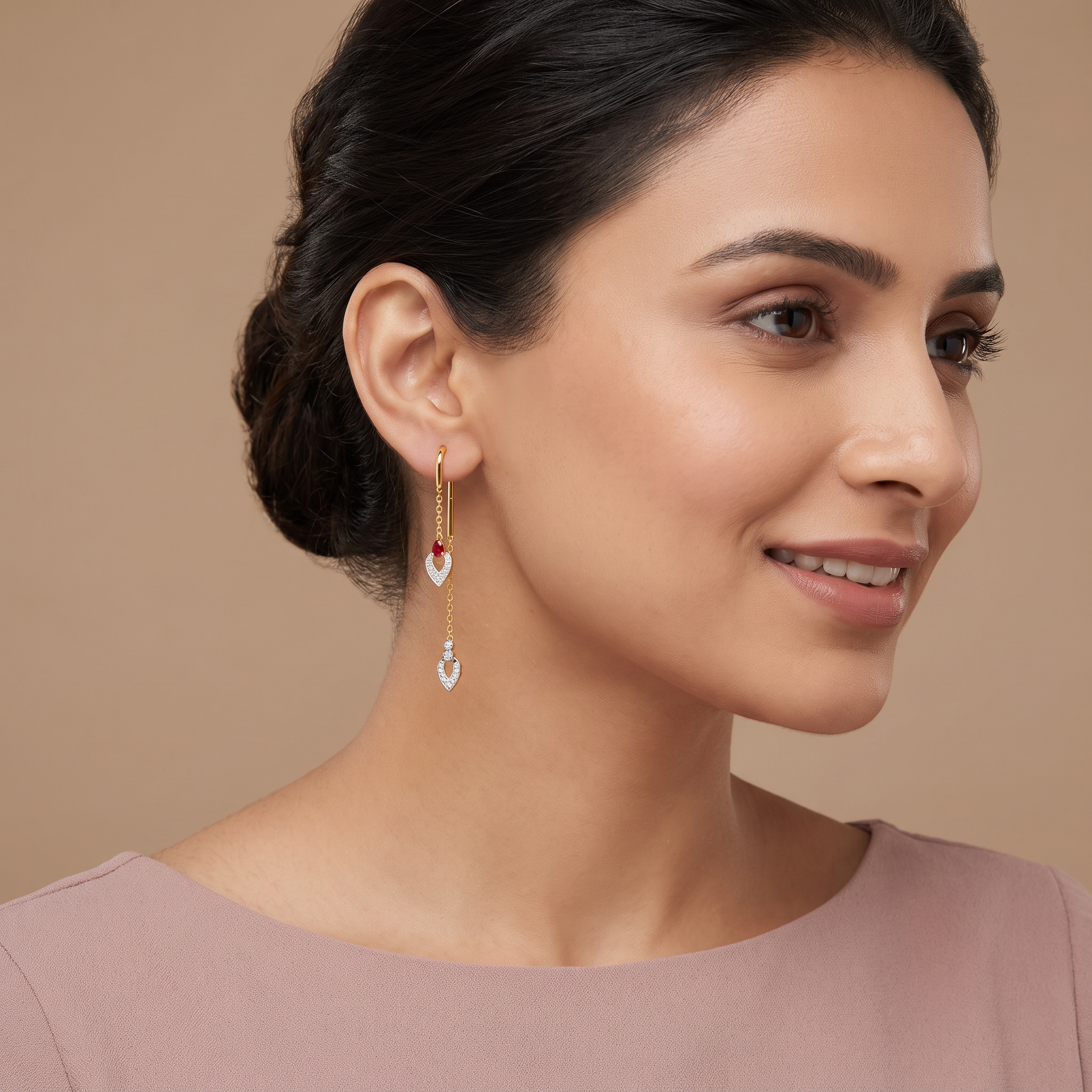 Rose Sui Dhaga Lab Grown Diamond Earrings