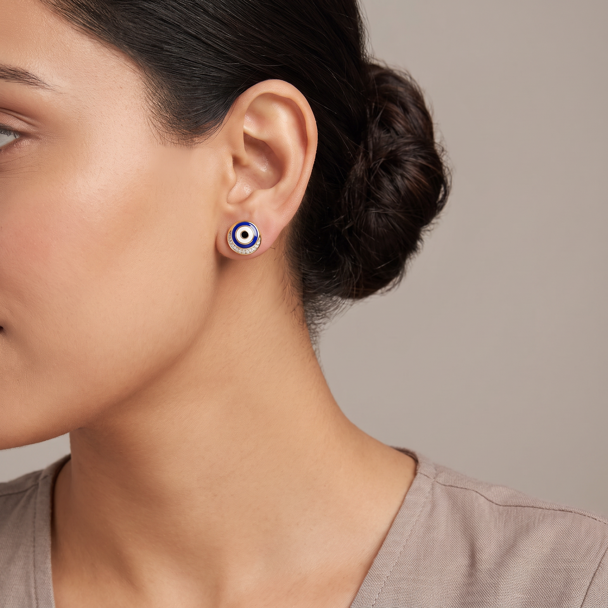 Mystic Gaze Evil Eye Lab Diamond Studs