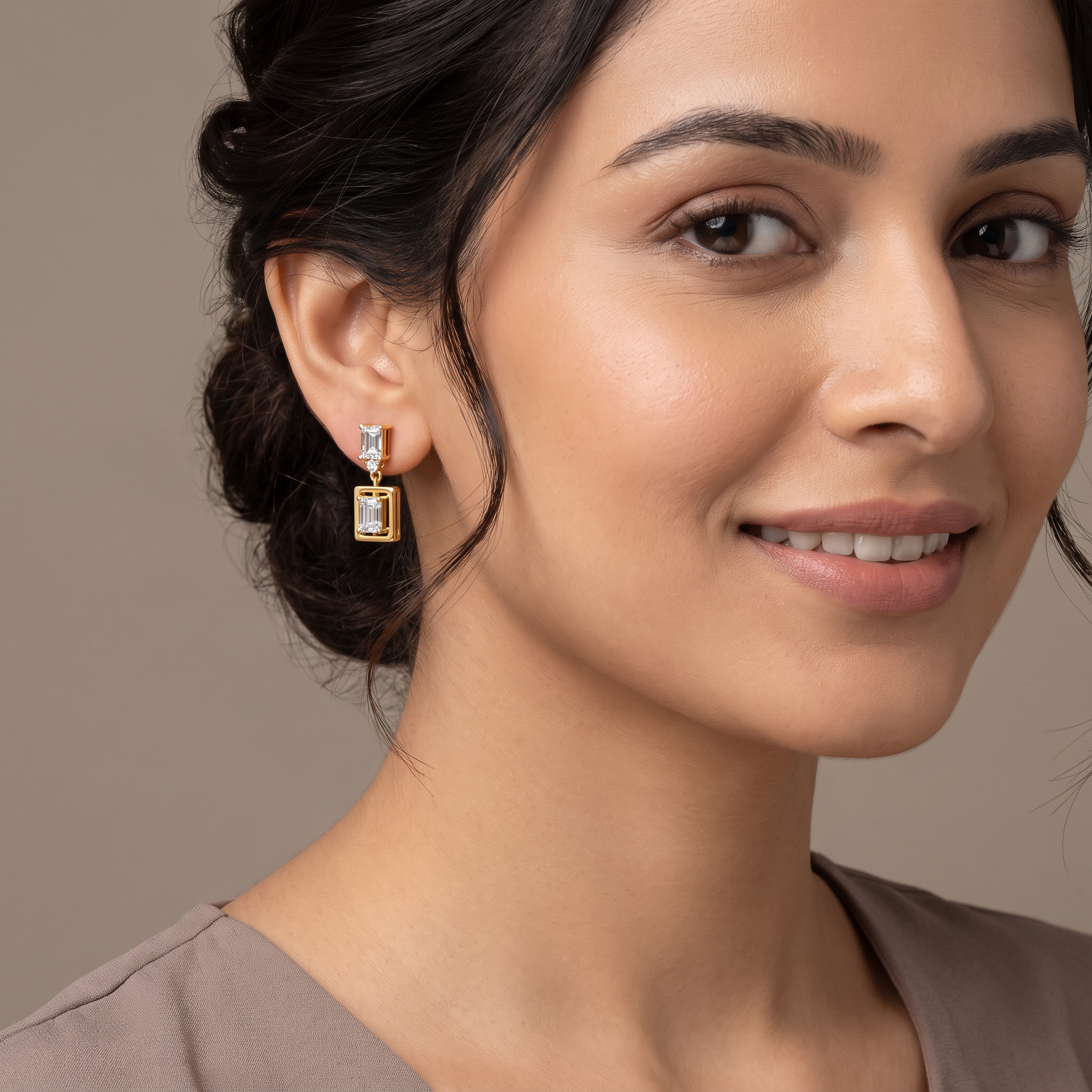Emerald Chic Lab Grown Diamond Earrings