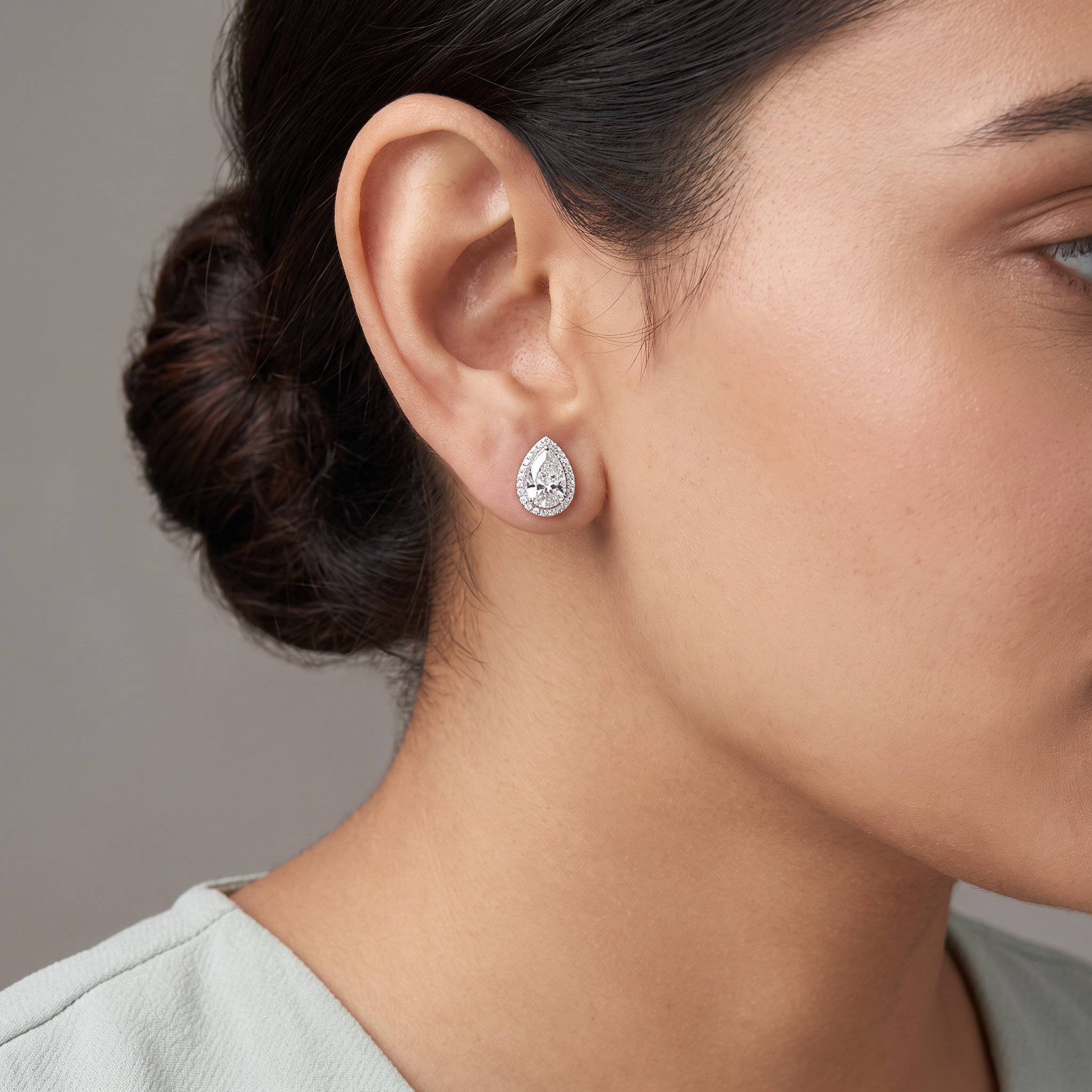 0.5 CT Solitaire Pear Lab Grown Diamond Earrings