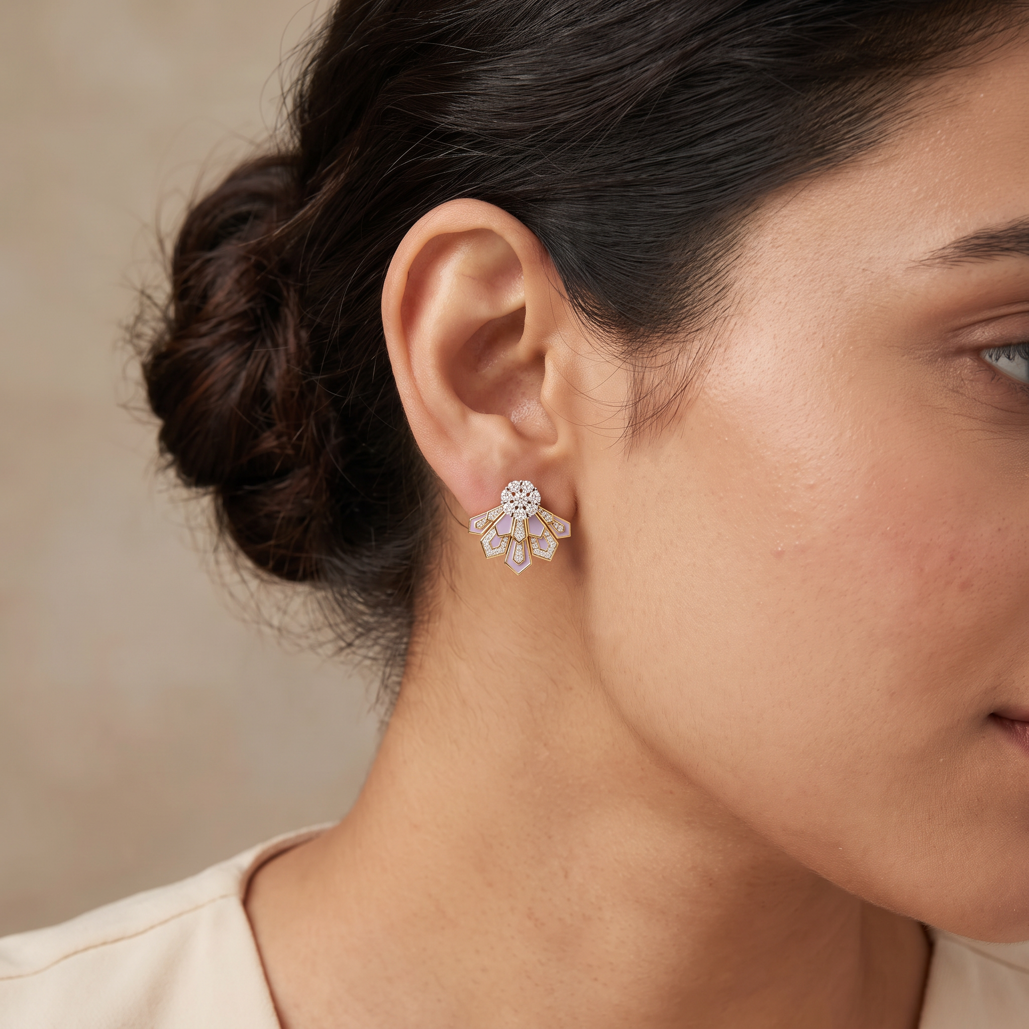 Lavender Cascade Lab Grown Diamond Earrings