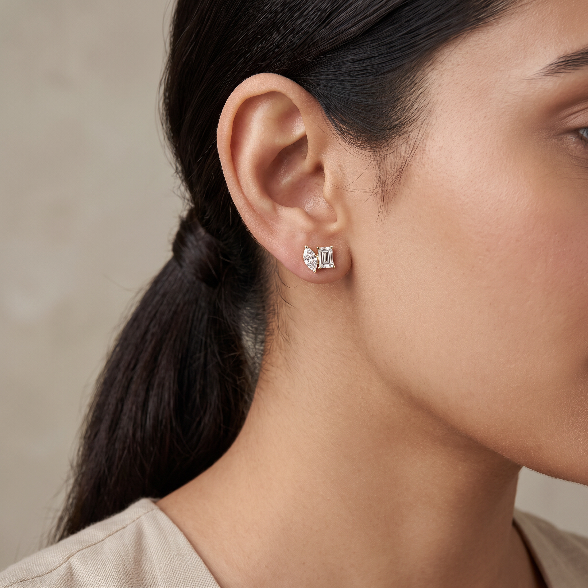 Duo Solitaire Lab Grown Diamond Studs
