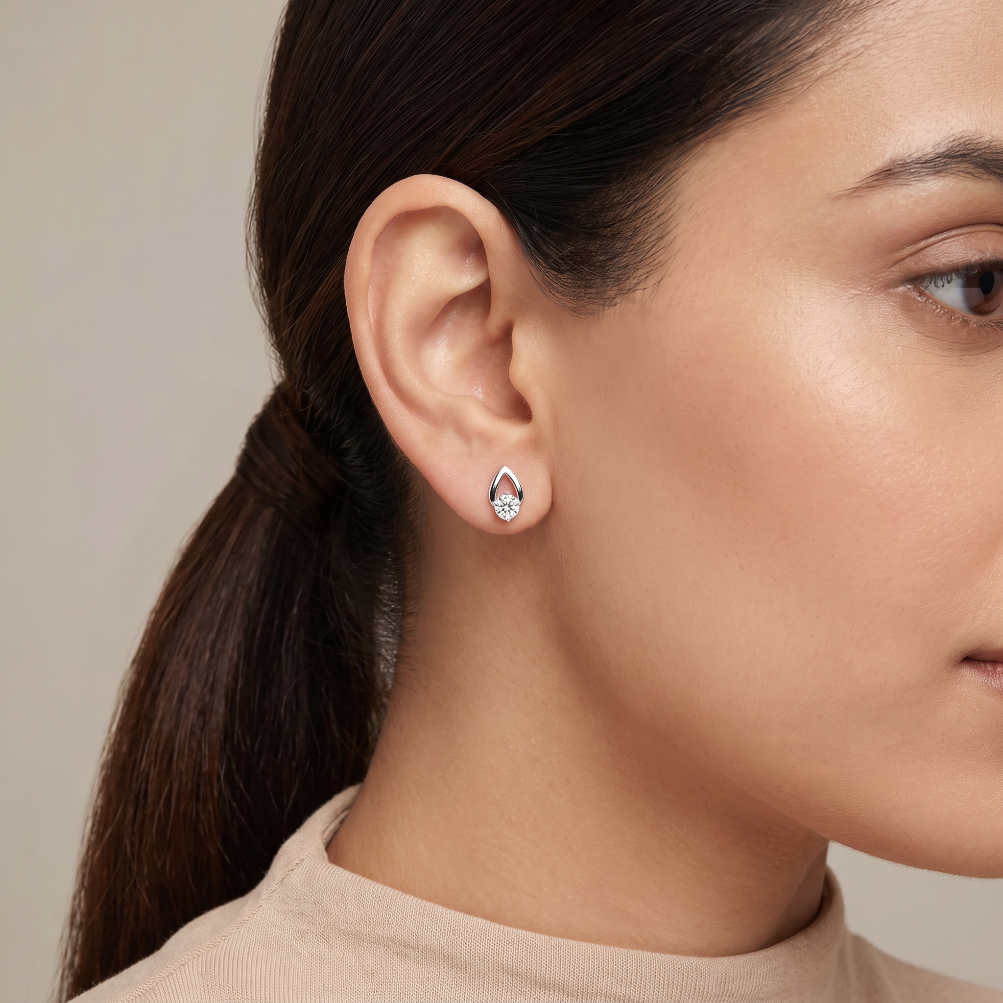Shimmering Dainty Round Lab Grown Diamond Studs