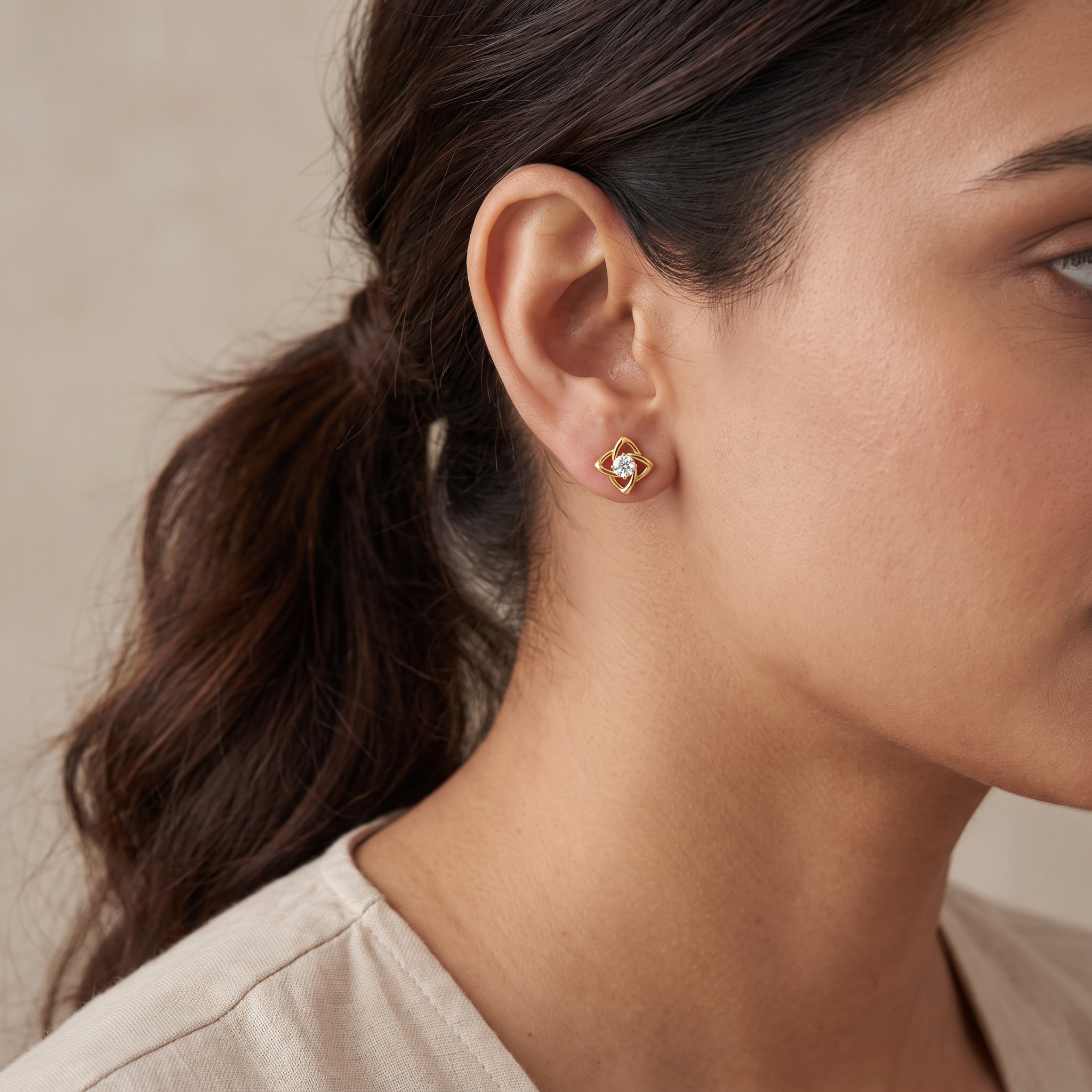 Raha Solitaire Lab Grown Diamond Studs