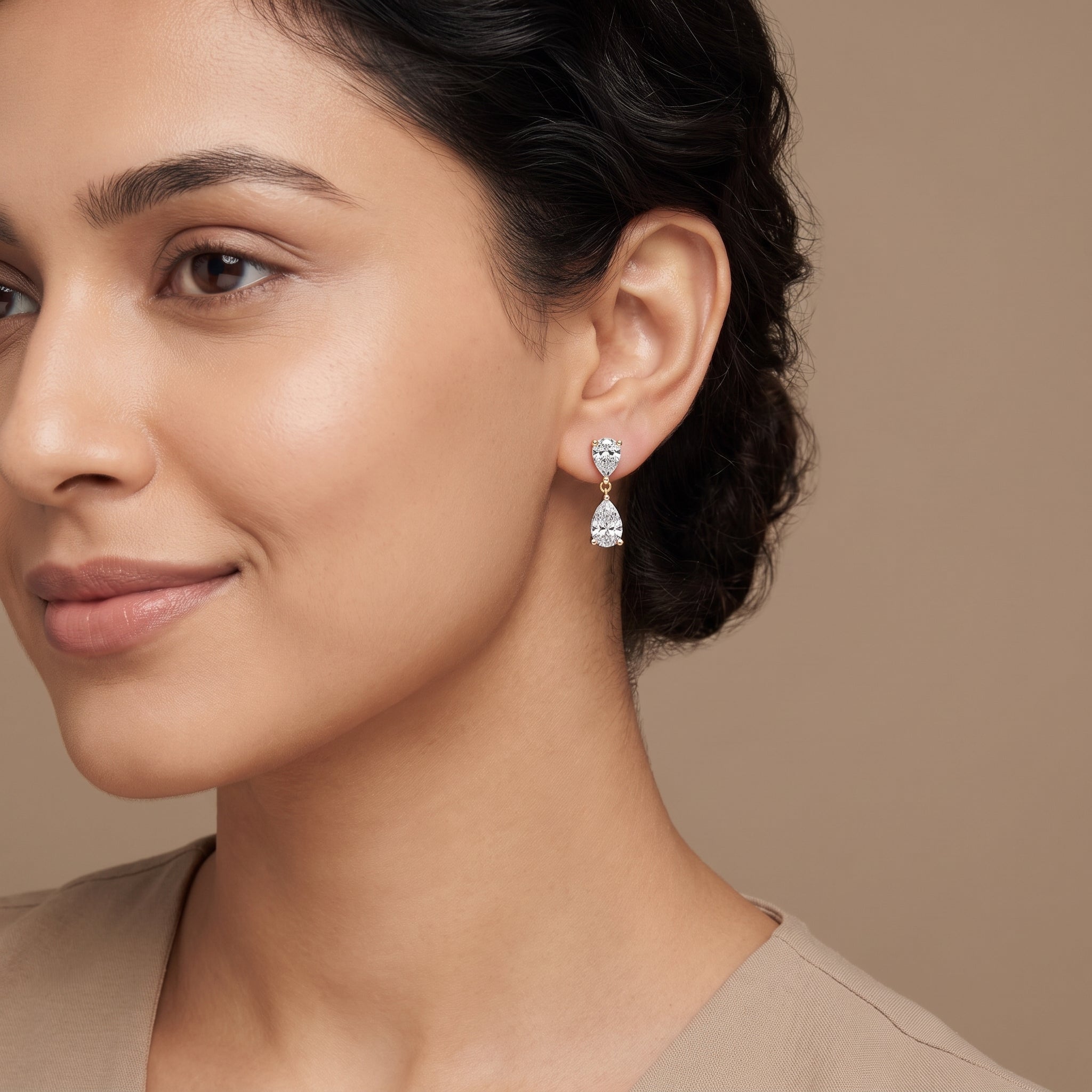 Subtle Pear Lab Grown Diamond Drops