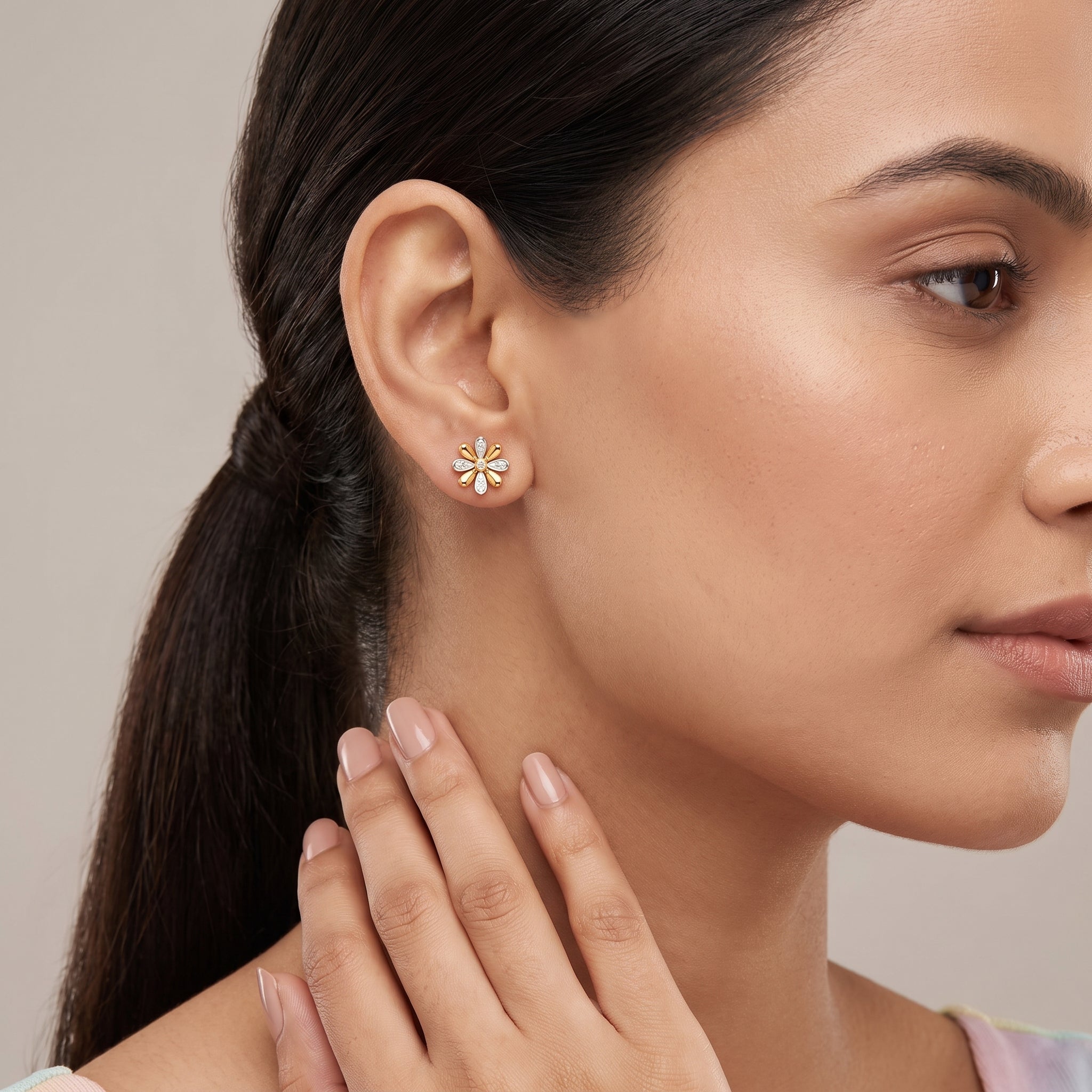 Floral Lab Grown Diamond Studs