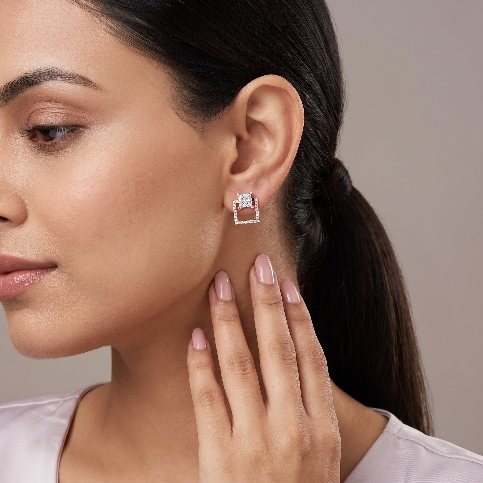 Timeless Square Lab Grown Diamond Earrings
