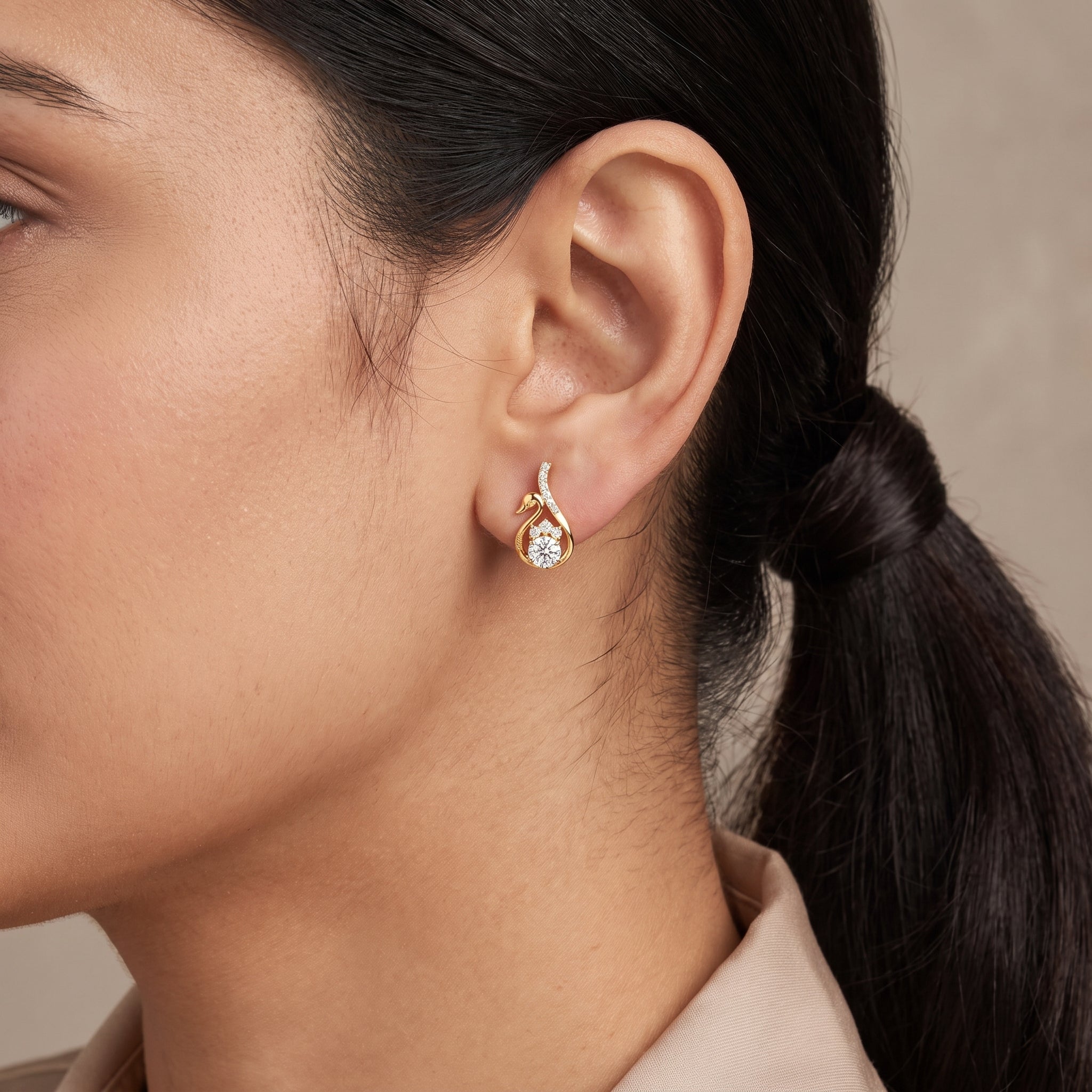 Majestic Swan Lab Grown Diamond Earrings