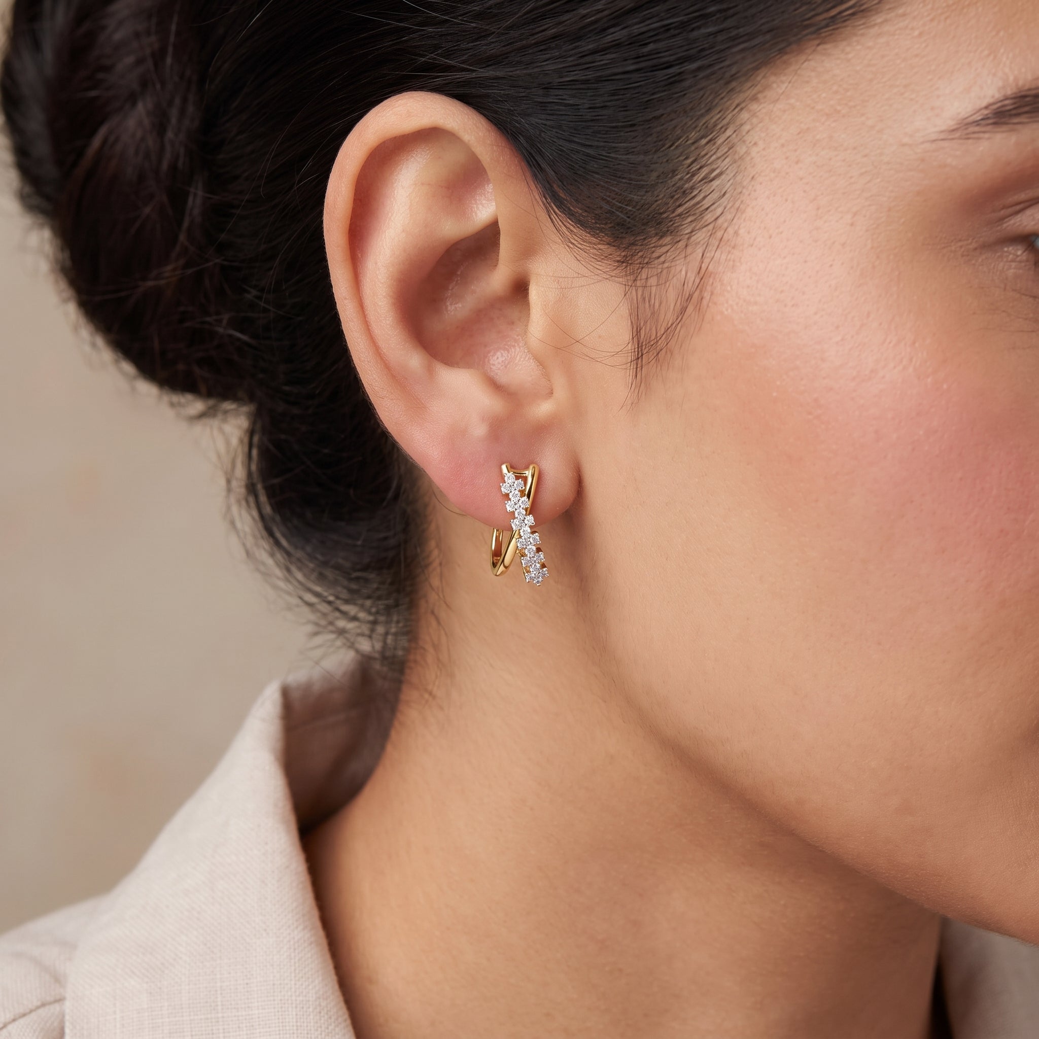 Spiral Crush Lab Grown Diamond Earrings