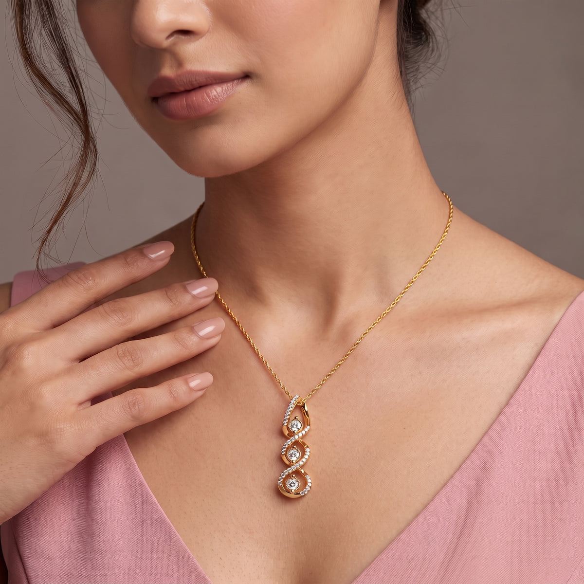 Interlocking Diamond Cross Pendant
