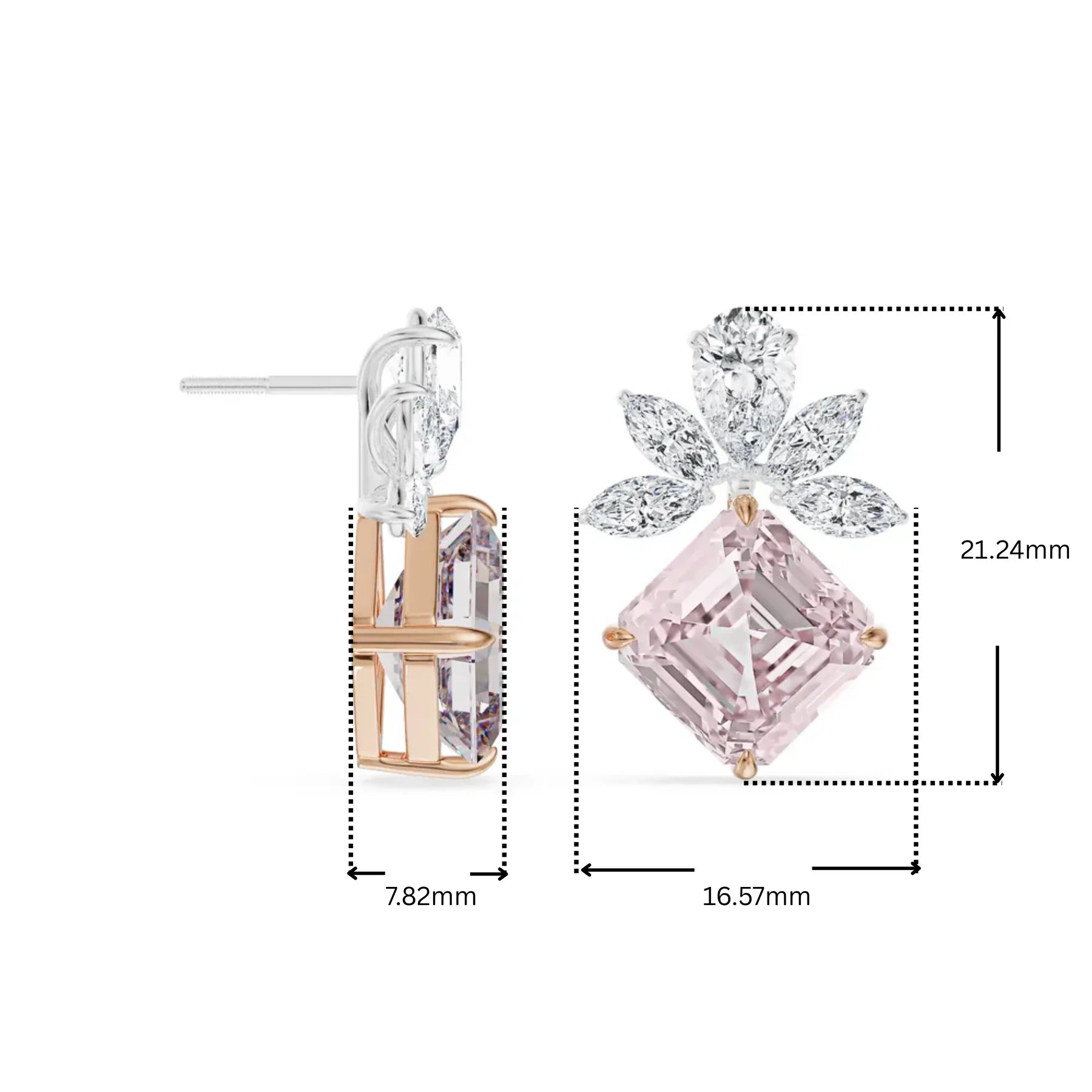 Floral Pink Lab Grown Diamond Earrings_in_stock
