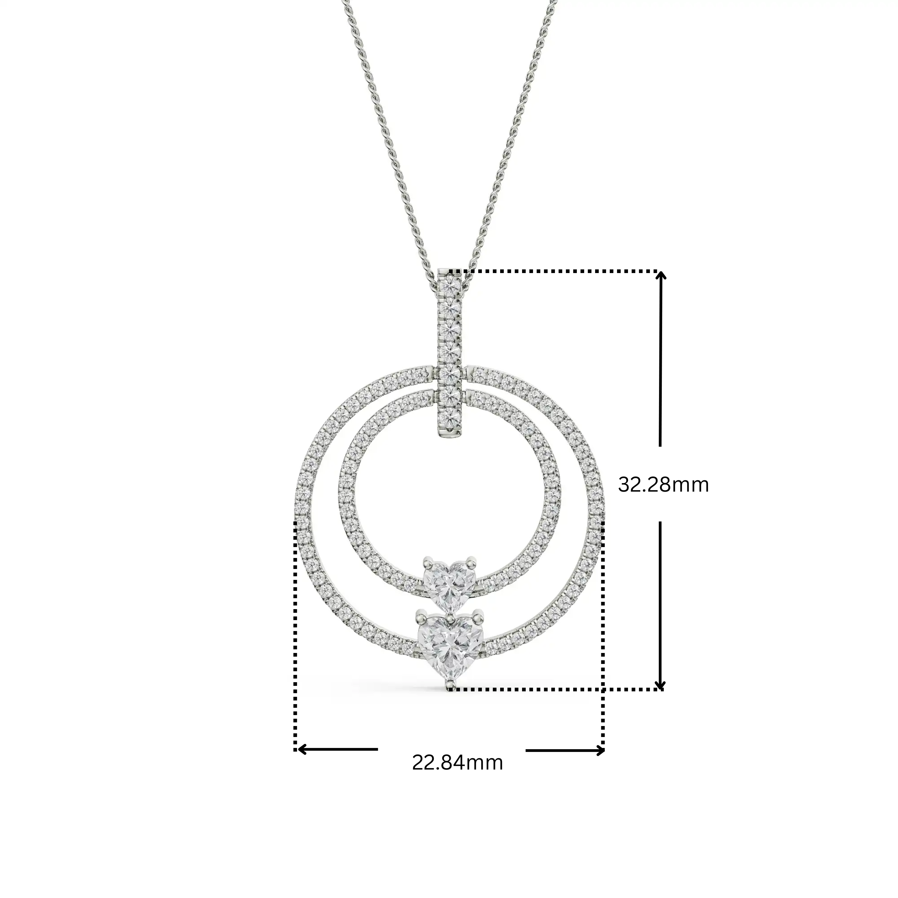 Circle Heart Lab Grown Diamond Pendant