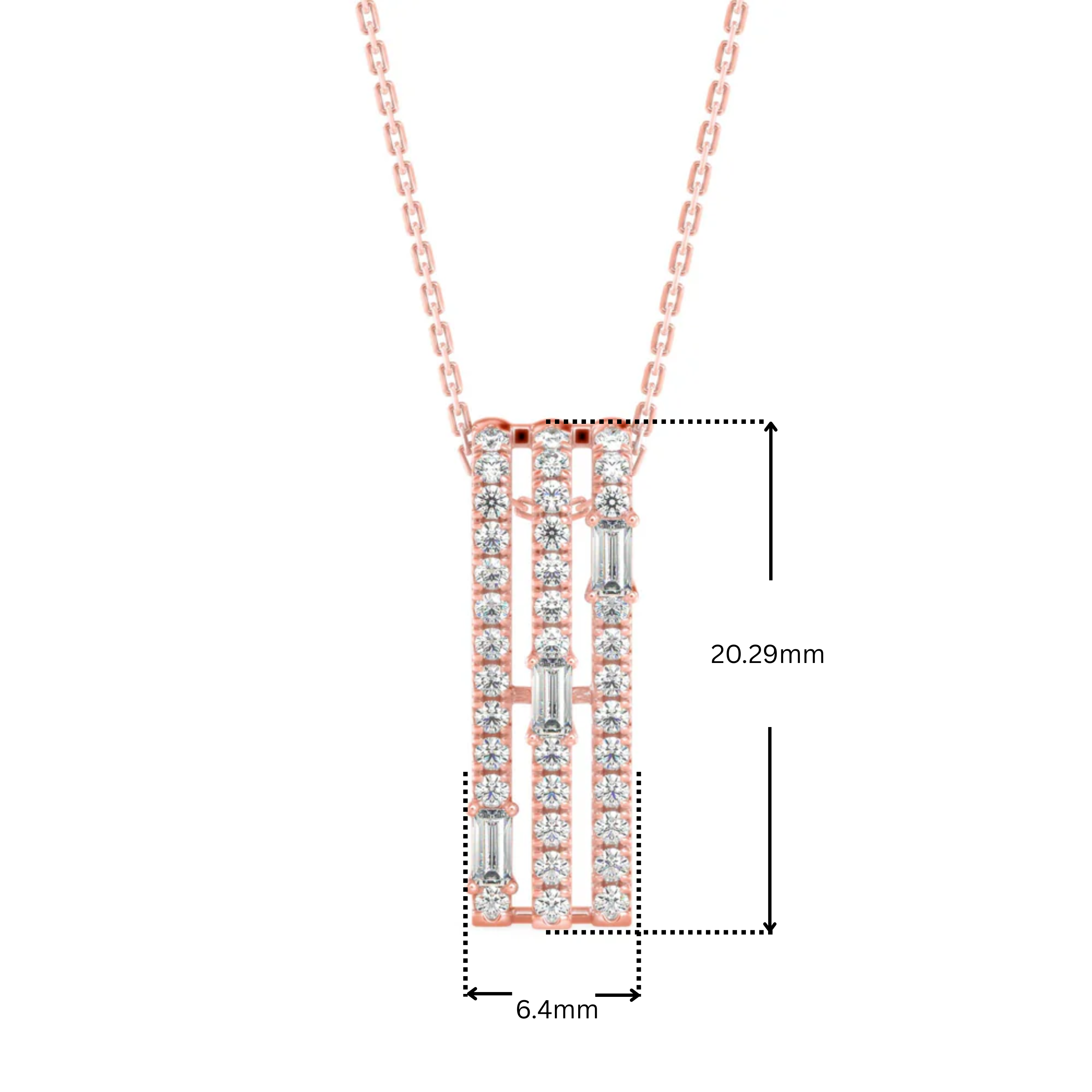 Parallel bar Lab Grown Diamond Pendant