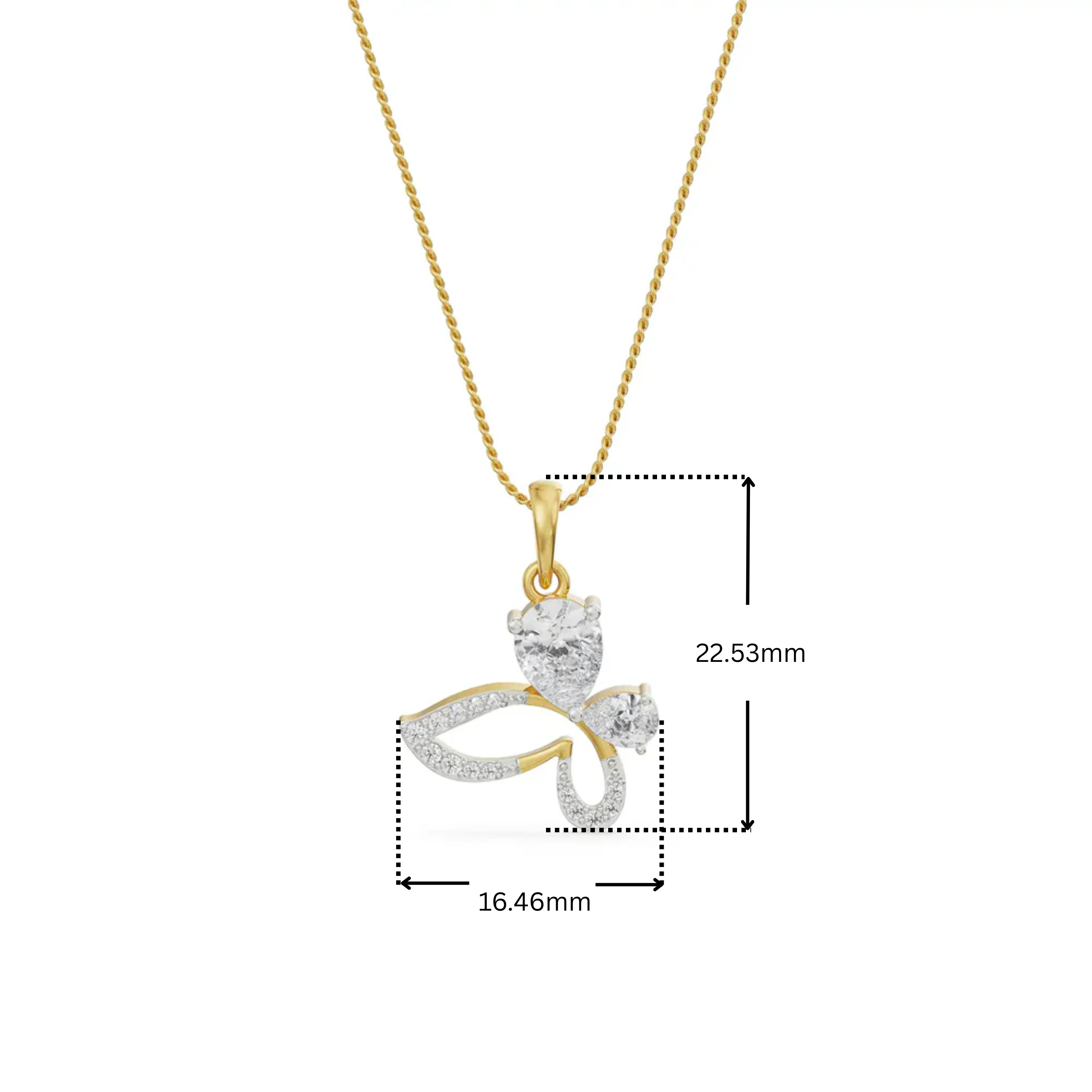 The Radiant Butterfly Lab Grown Diamond Pendant