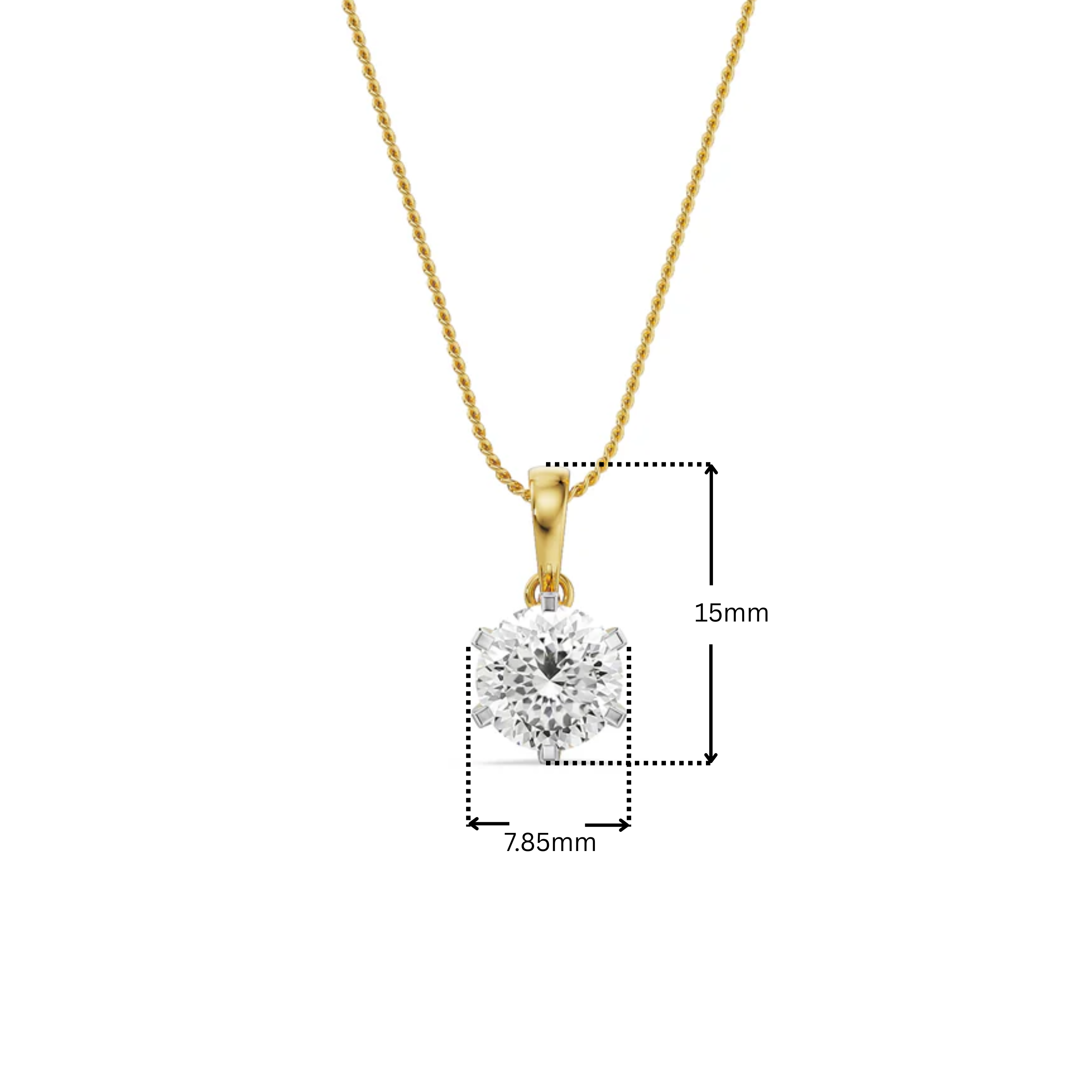 Portuguese Cut Solitaire Lab Grown Diamond Pendant_in-stock
