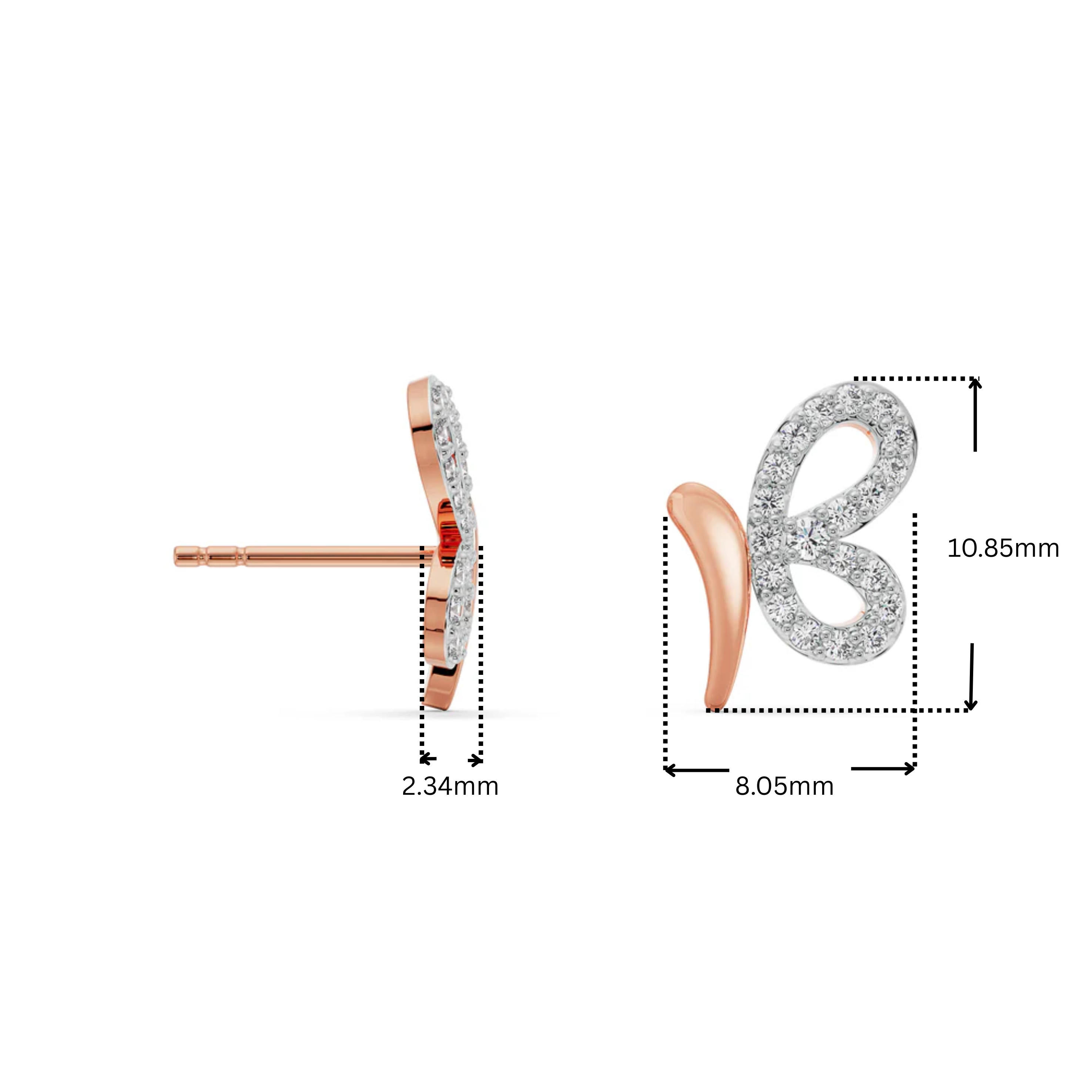 Fluttering Flair Lab Grown Diamond Earrings