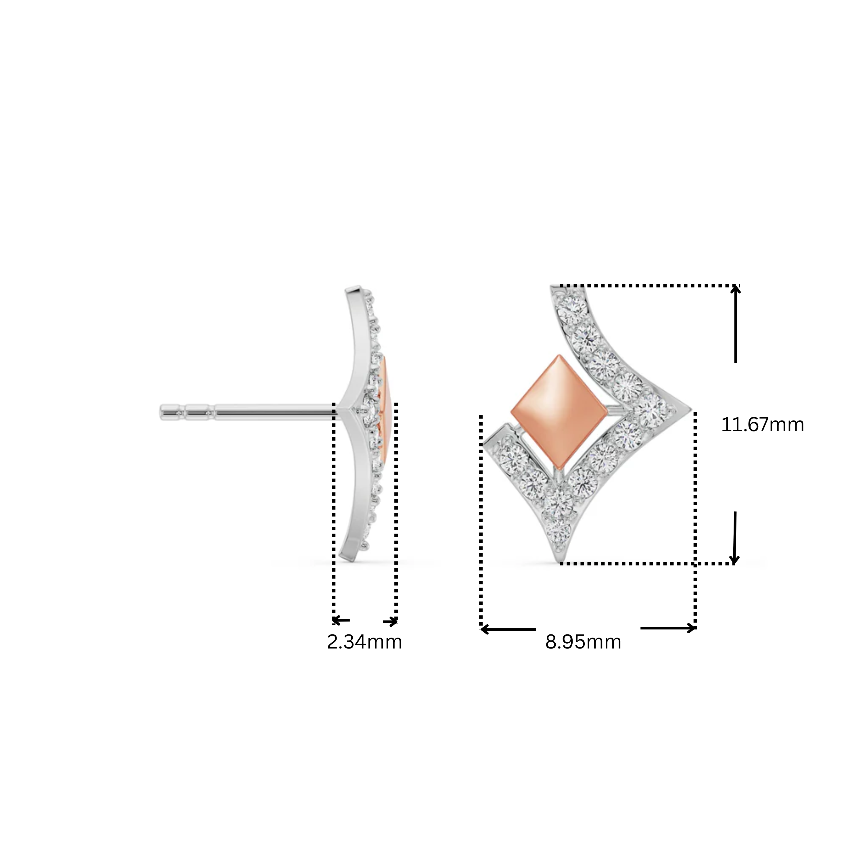 Geometric Grace Lab Grown Diamond Earrings