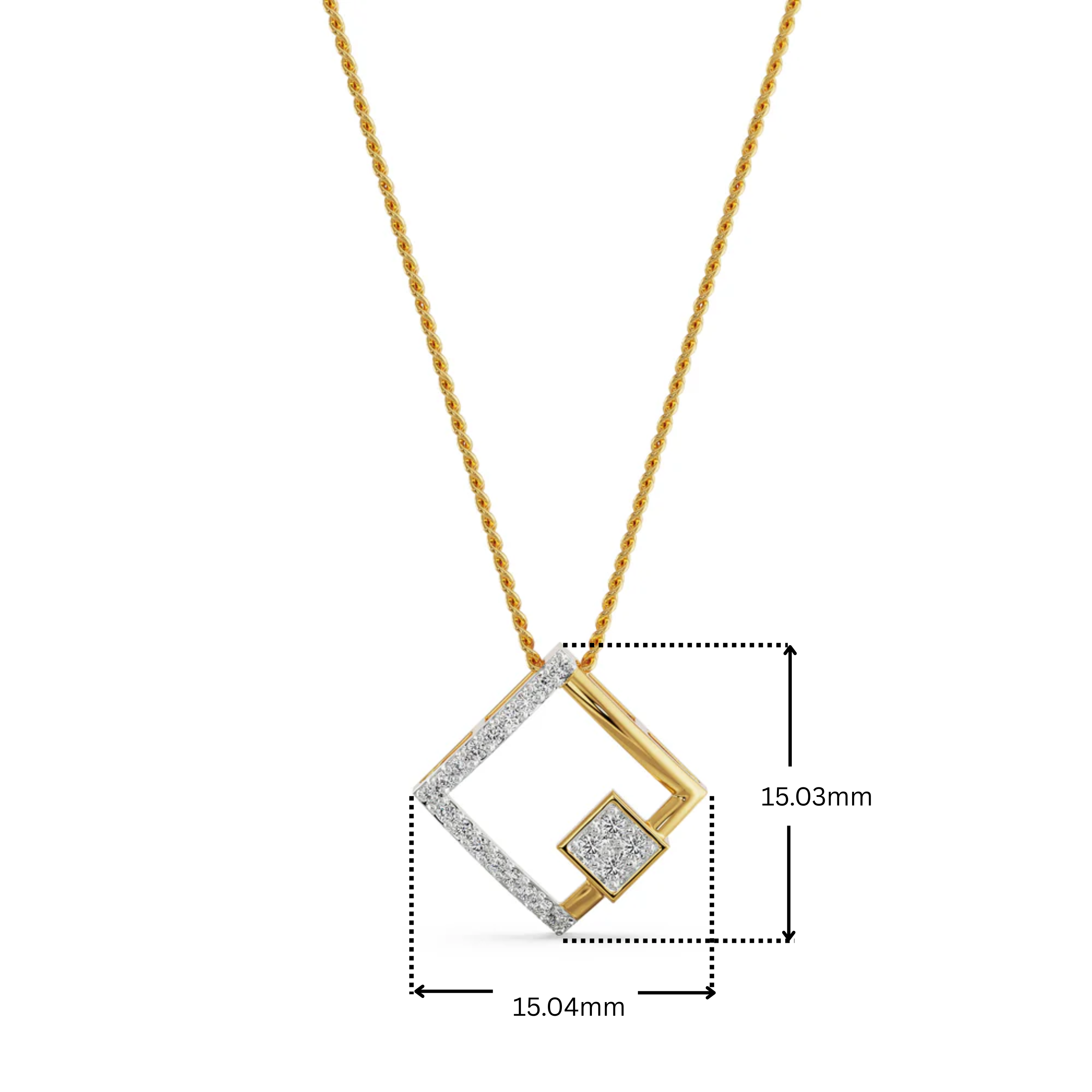 Squared Beauty Lab Grown Diamond Pendant