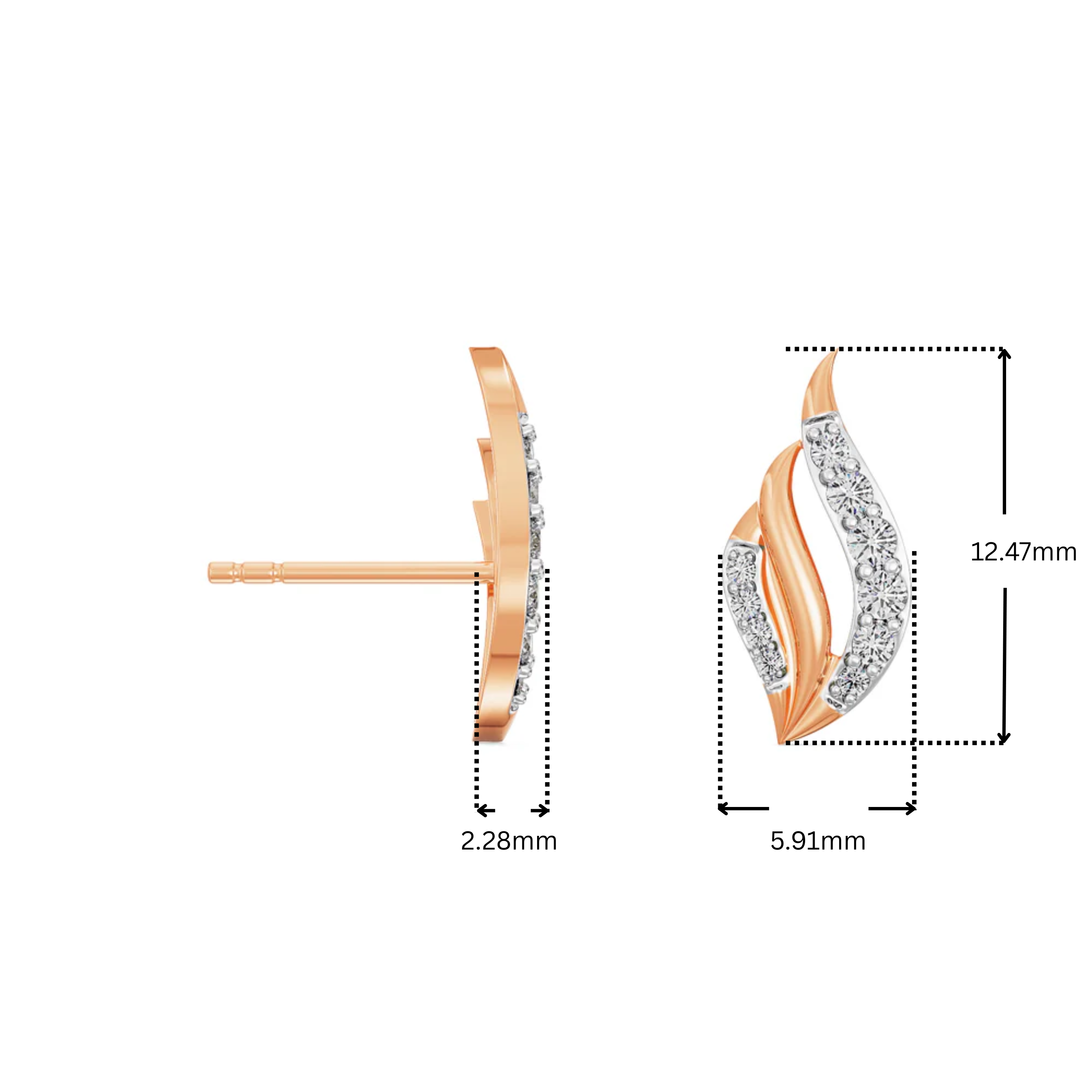 Leafy Splendor Lab Grown Diamond Earrings