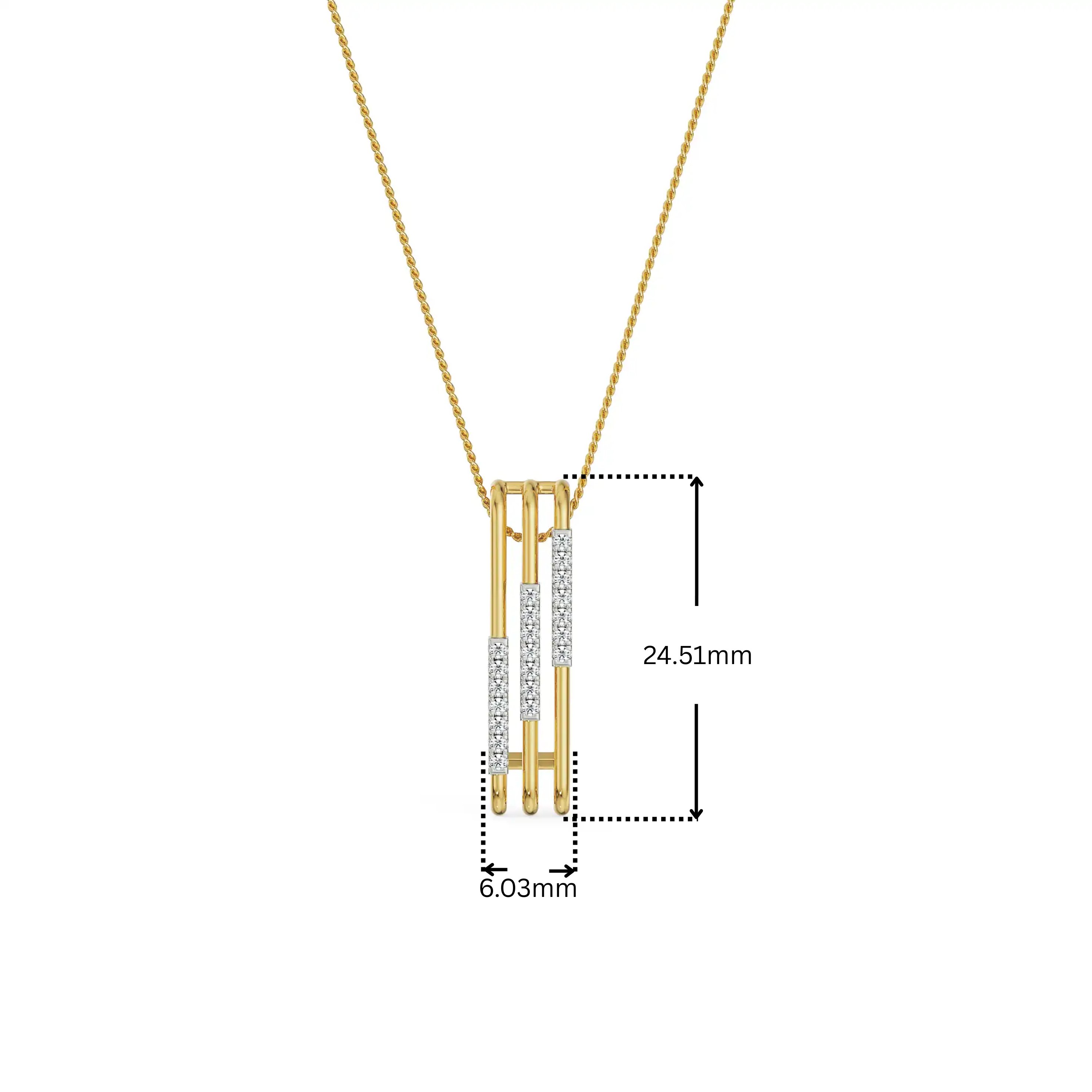 Vertical Bar Lab Grown Diamond Pendant