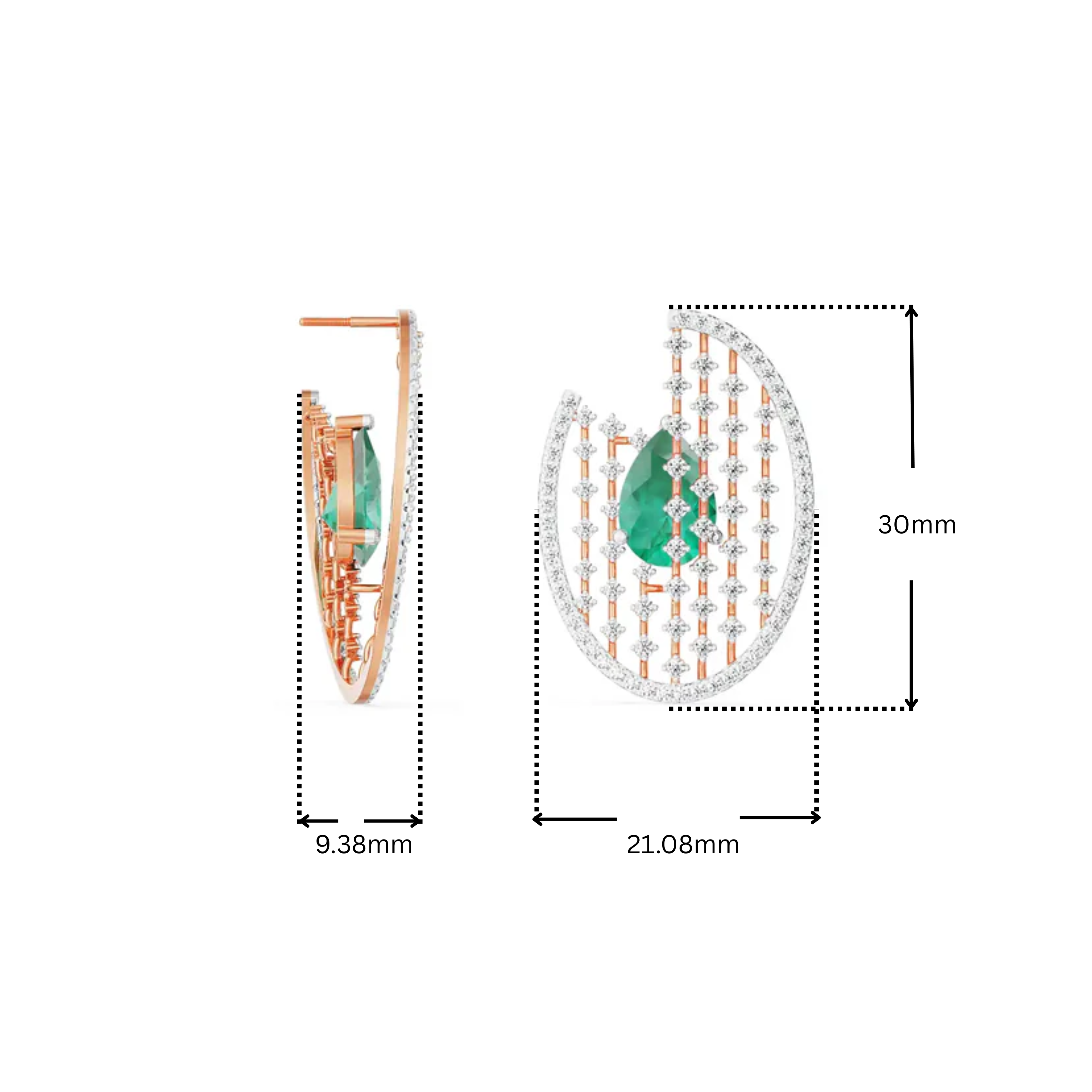 Glamorous Emerald Diamond Earrings