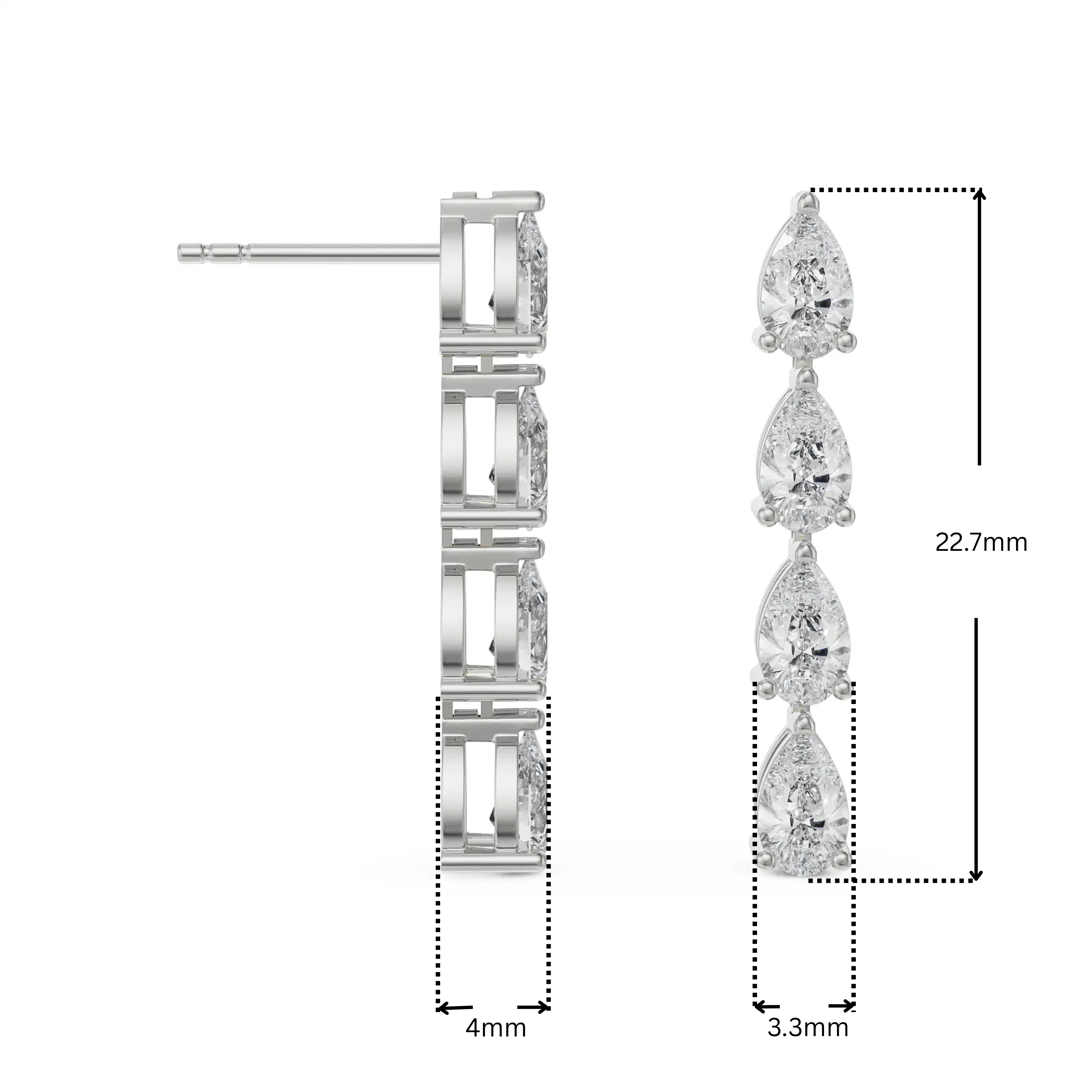 Quad pear Lab Grown Diamond drop