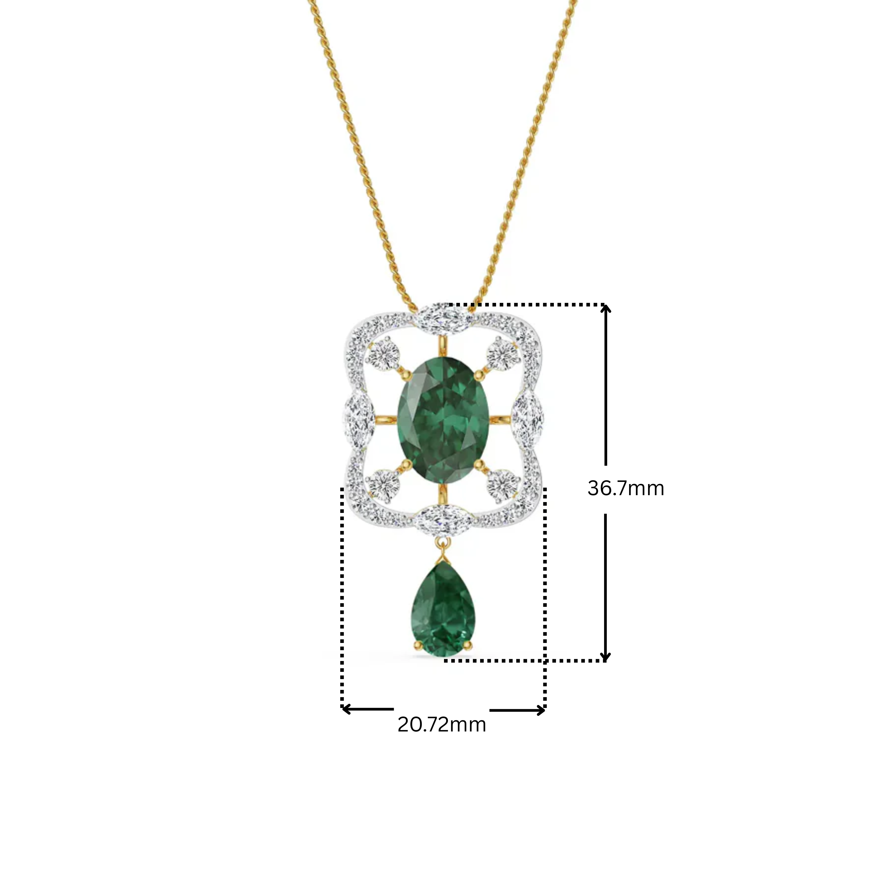 Romi Emerald Lab Diamond Pendant