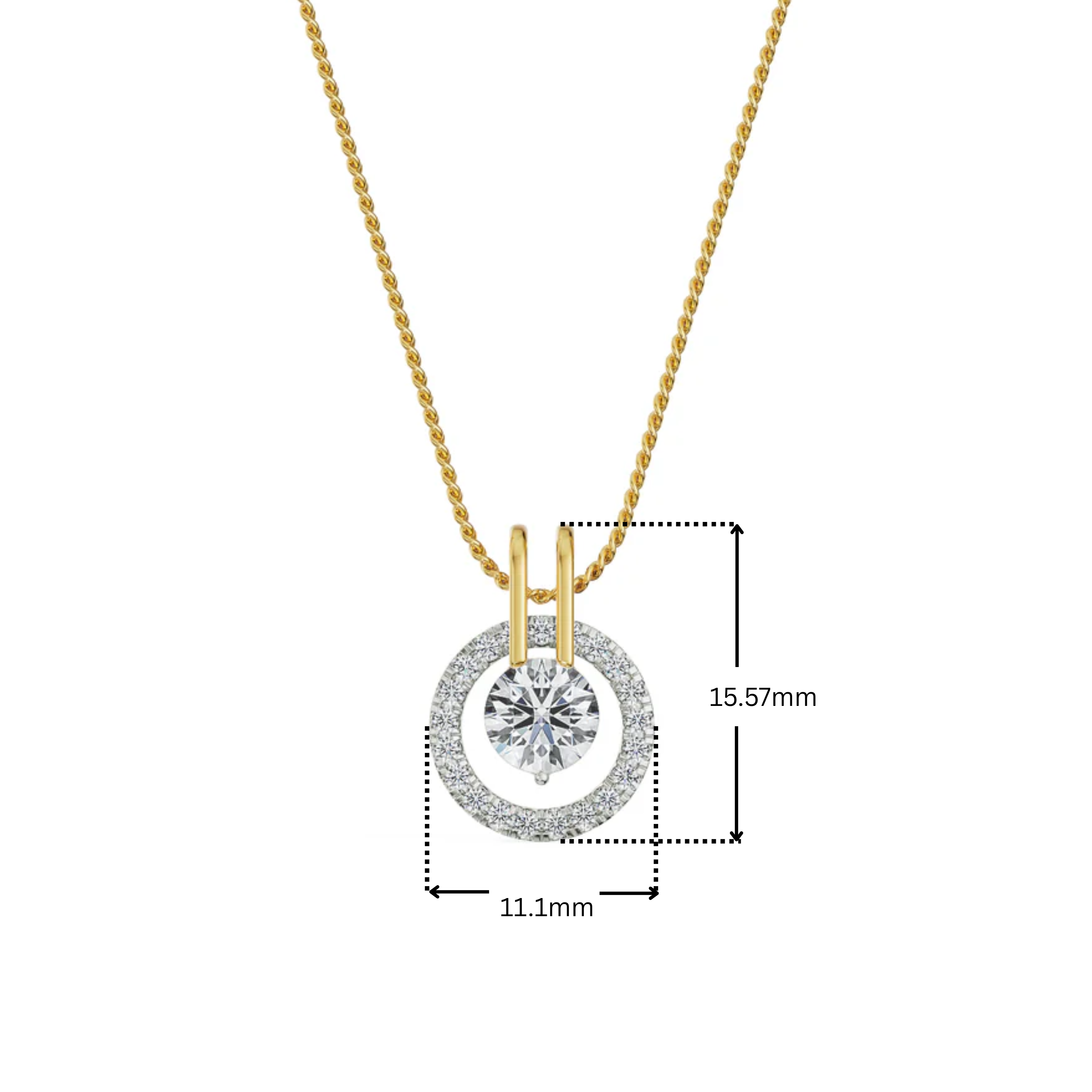 Rotating Halo Lab Grown Diamond Pendant