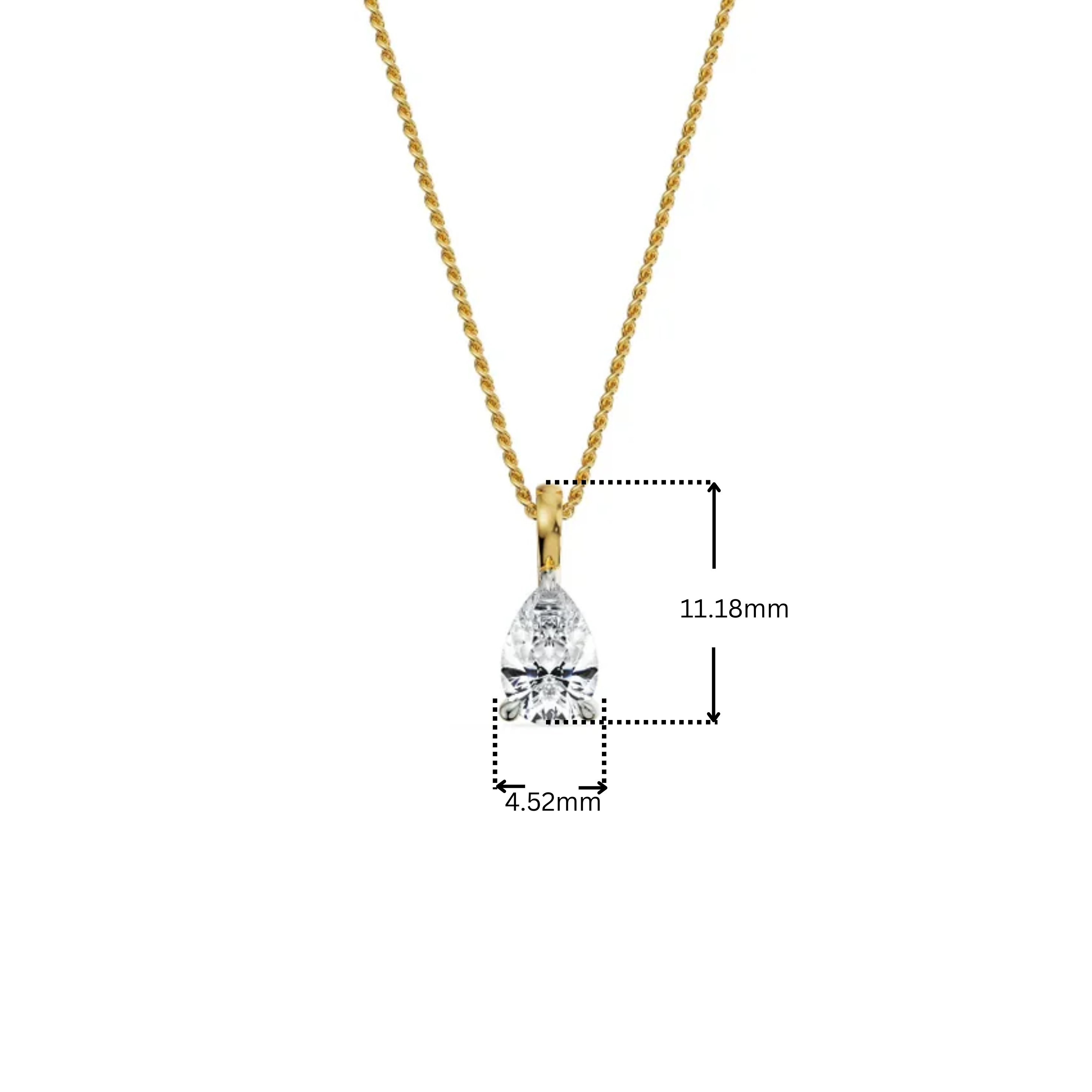 0.5 CT Pear Lab Grown Diamond Solitaire Pendant