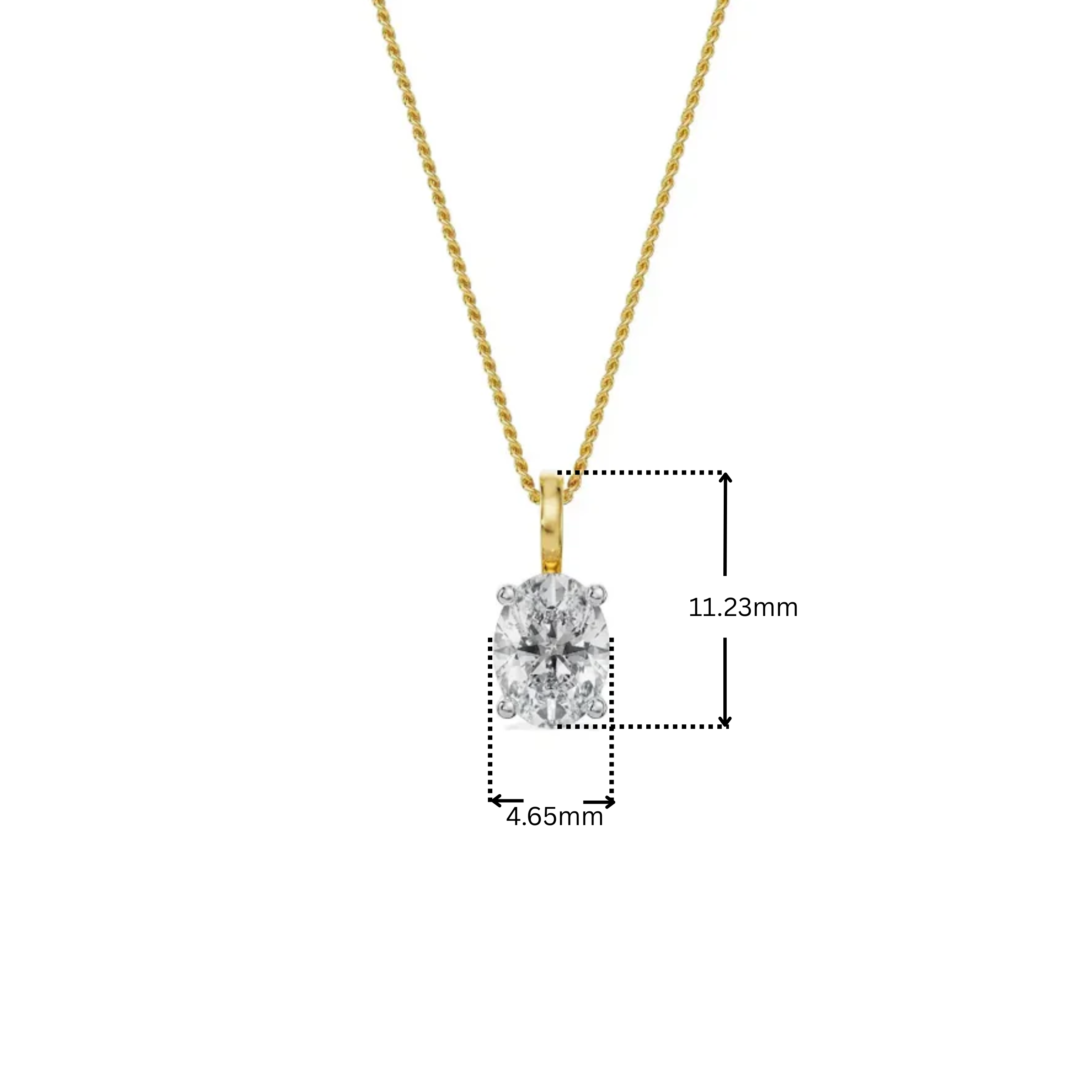 0.5 CT Oval Lab Grown Diamond Pendant