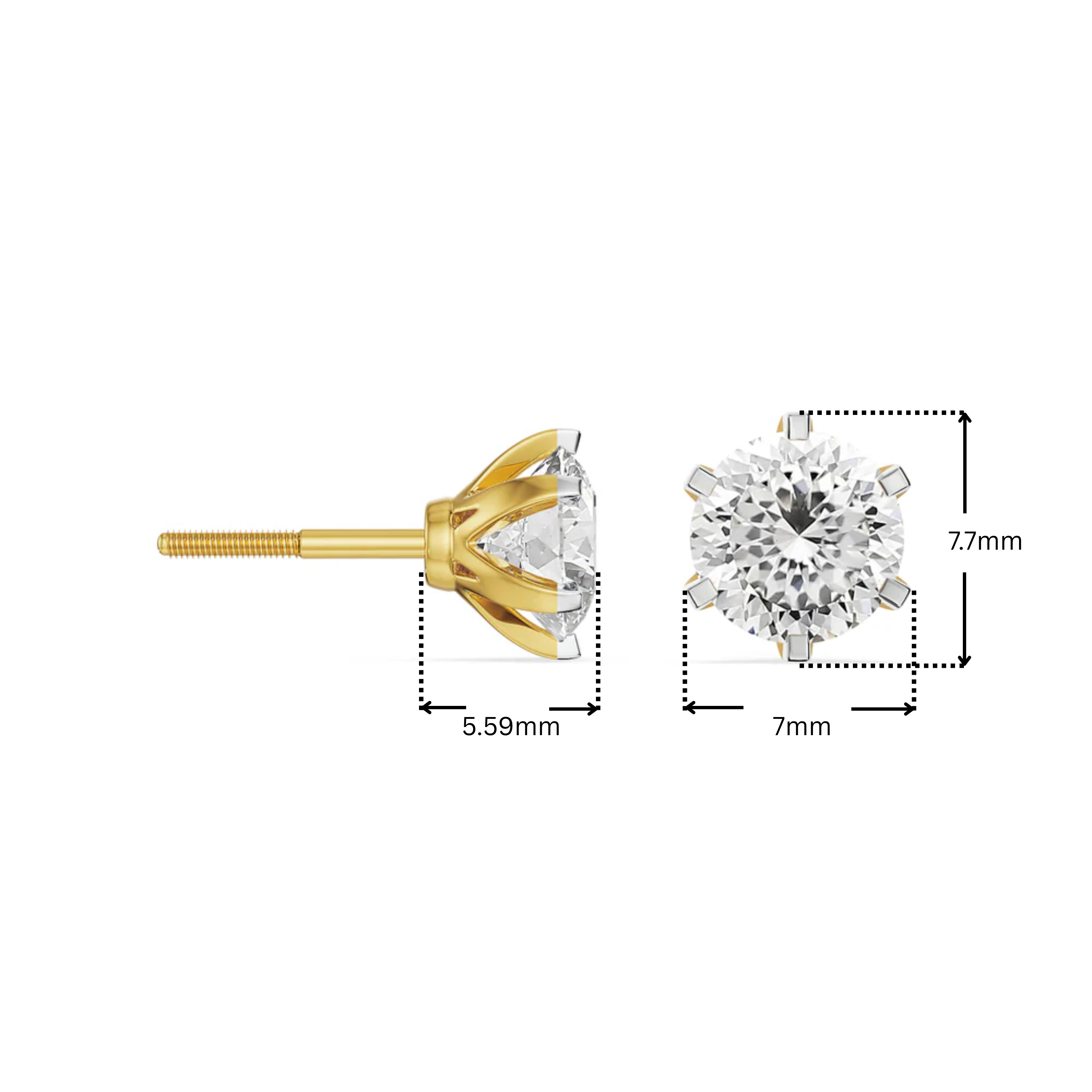 Potuguese Cut Lab Grown Diamond Studs