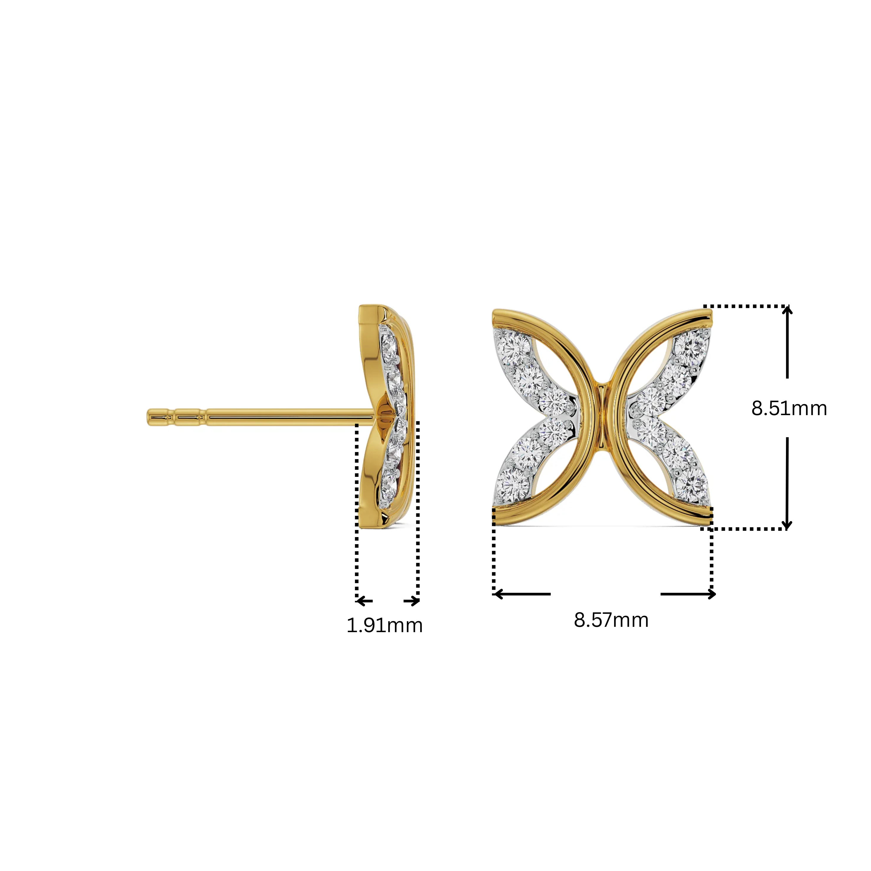 Whimsical Leaf Lab Grown Diamond Studs