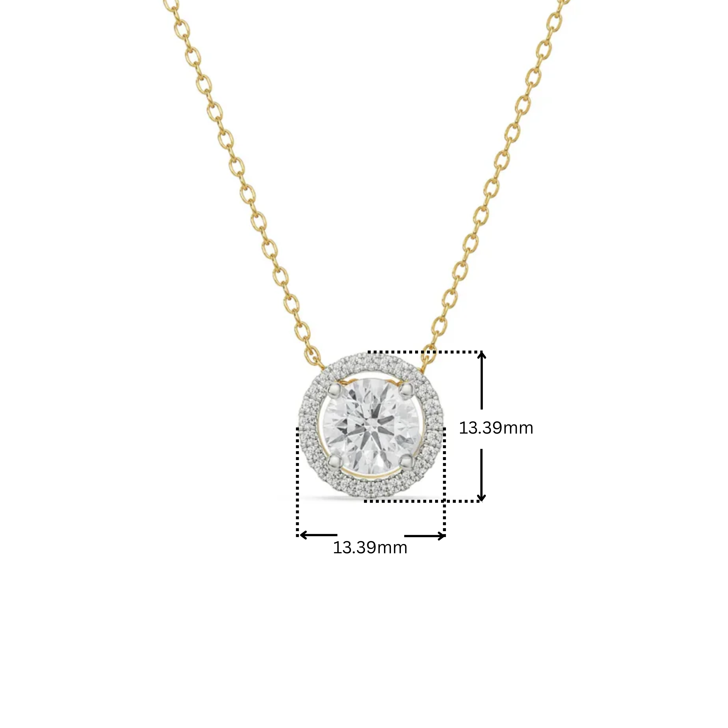 2 CT Round Halo Glistening Lab Diamond Pendant