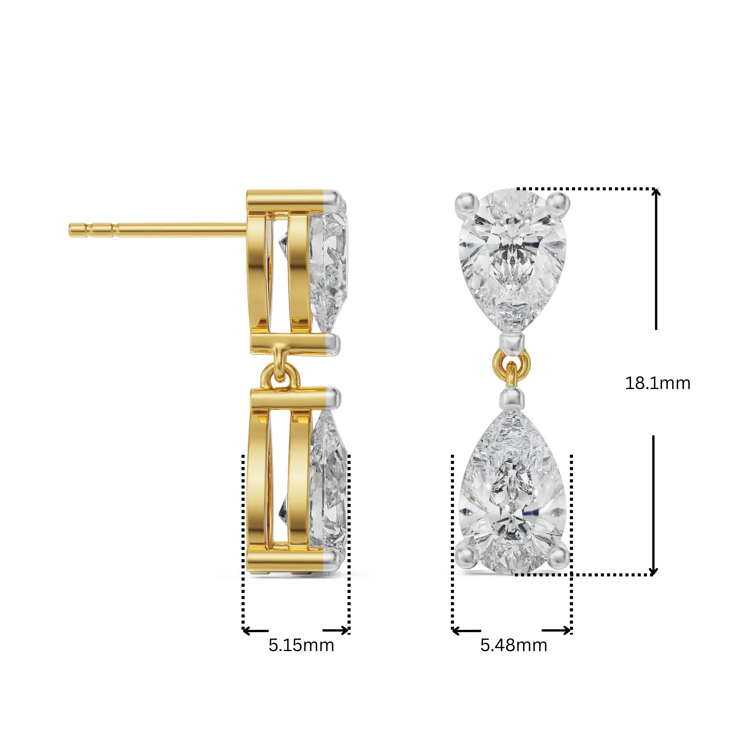 Subtle Pear Lab Grown Diamond Drops