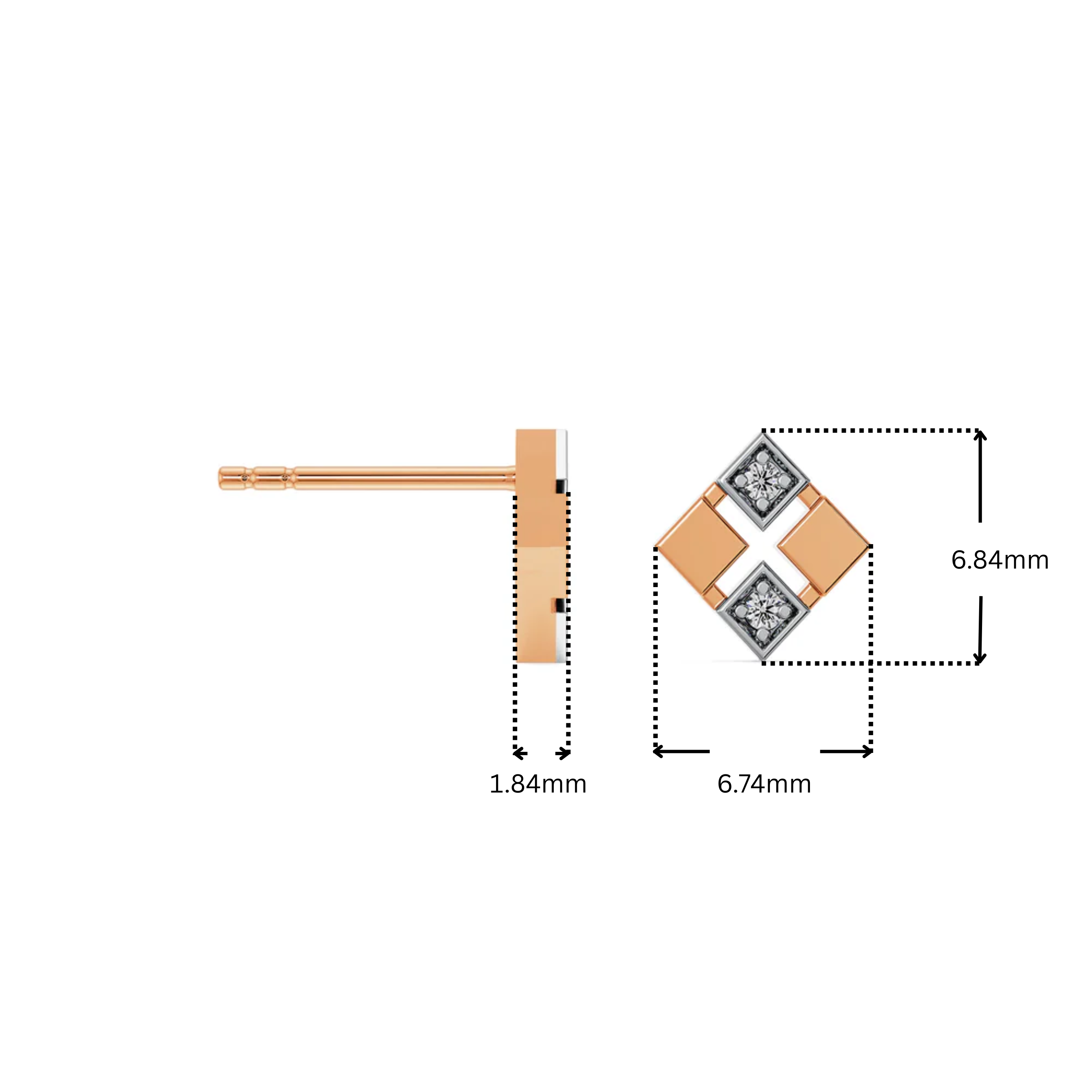 Geometric Glamour Lab Grown Diamond Studs
