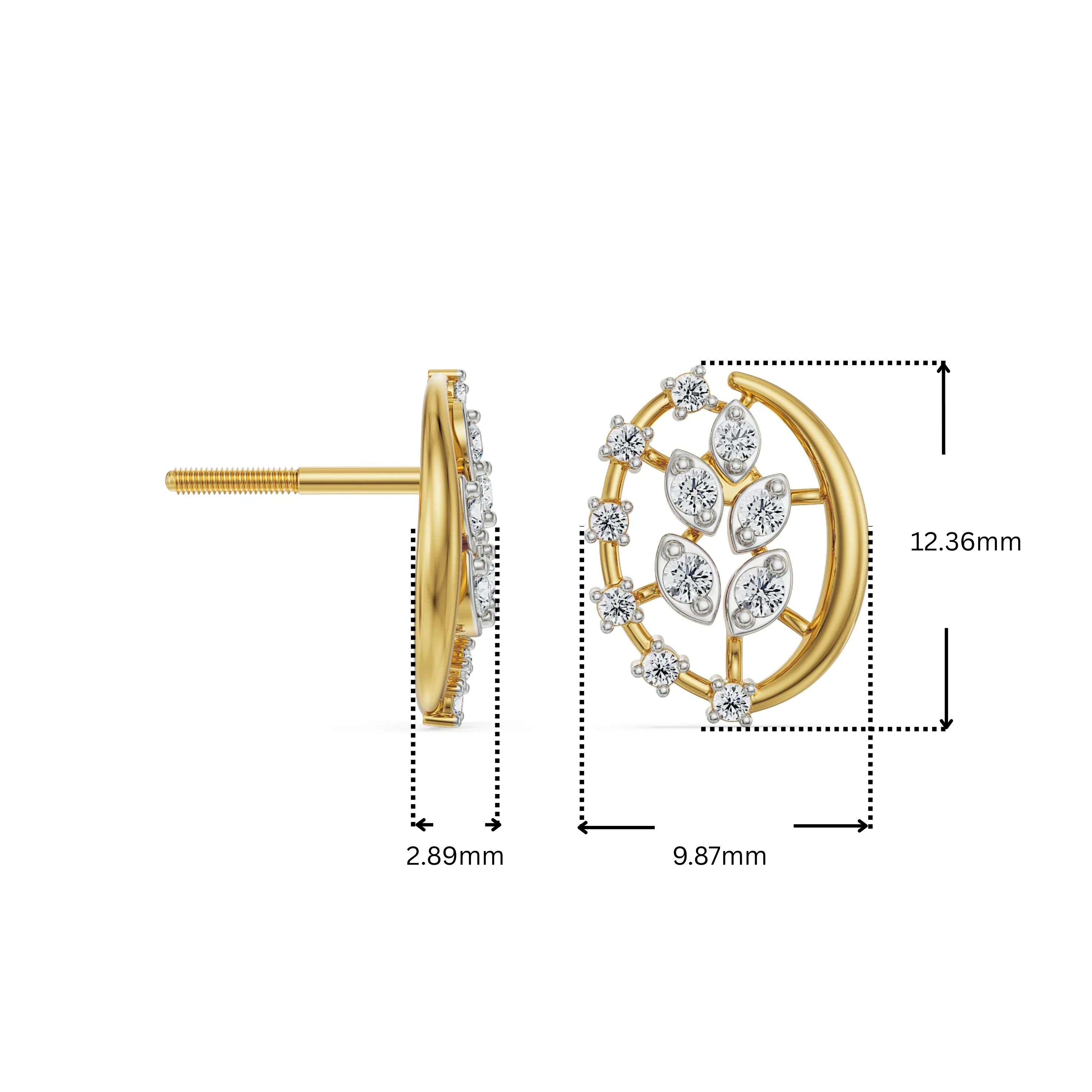 Leafy Lab Grown Diamond Studs