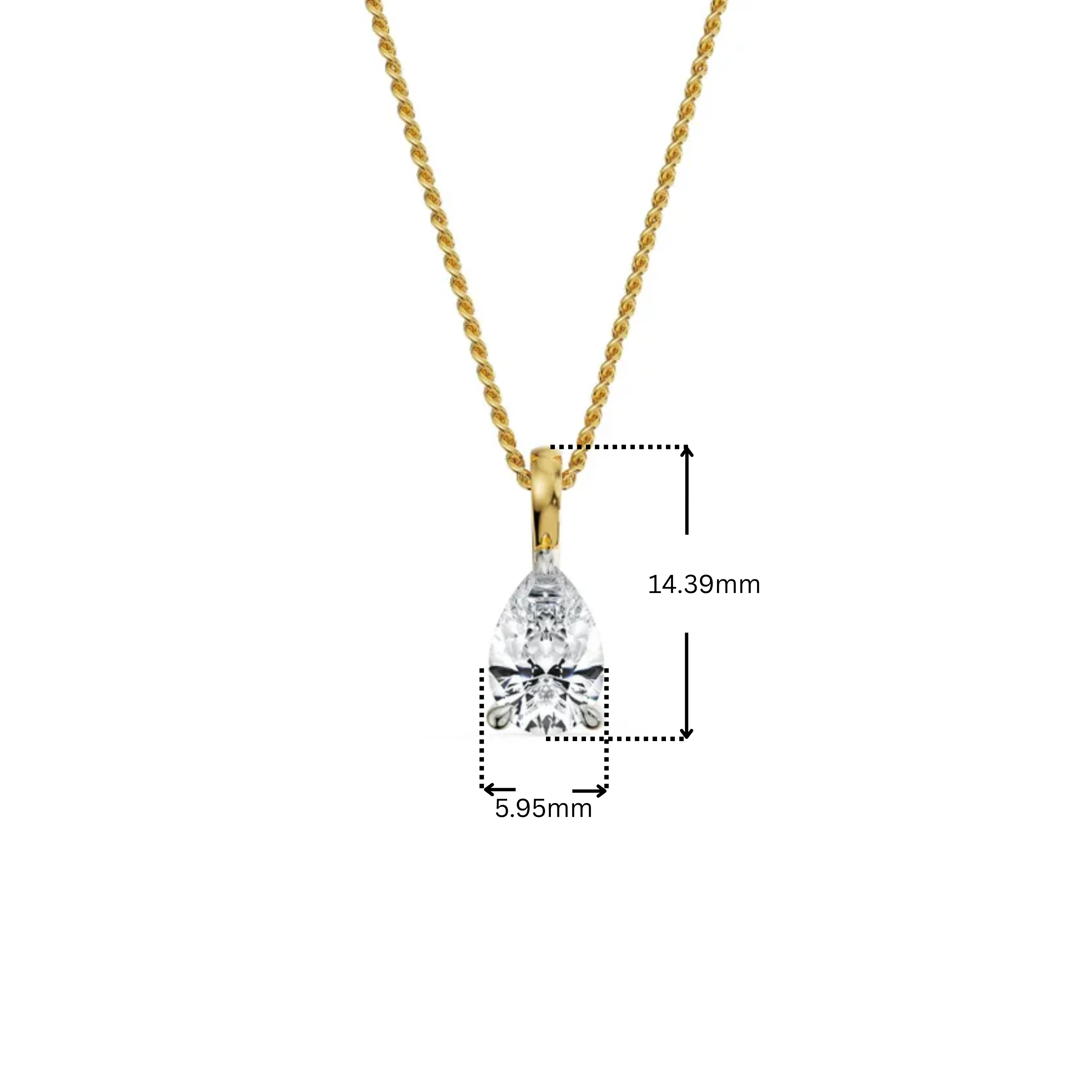 1 CT Pear Lab Grown Diamond Pendant