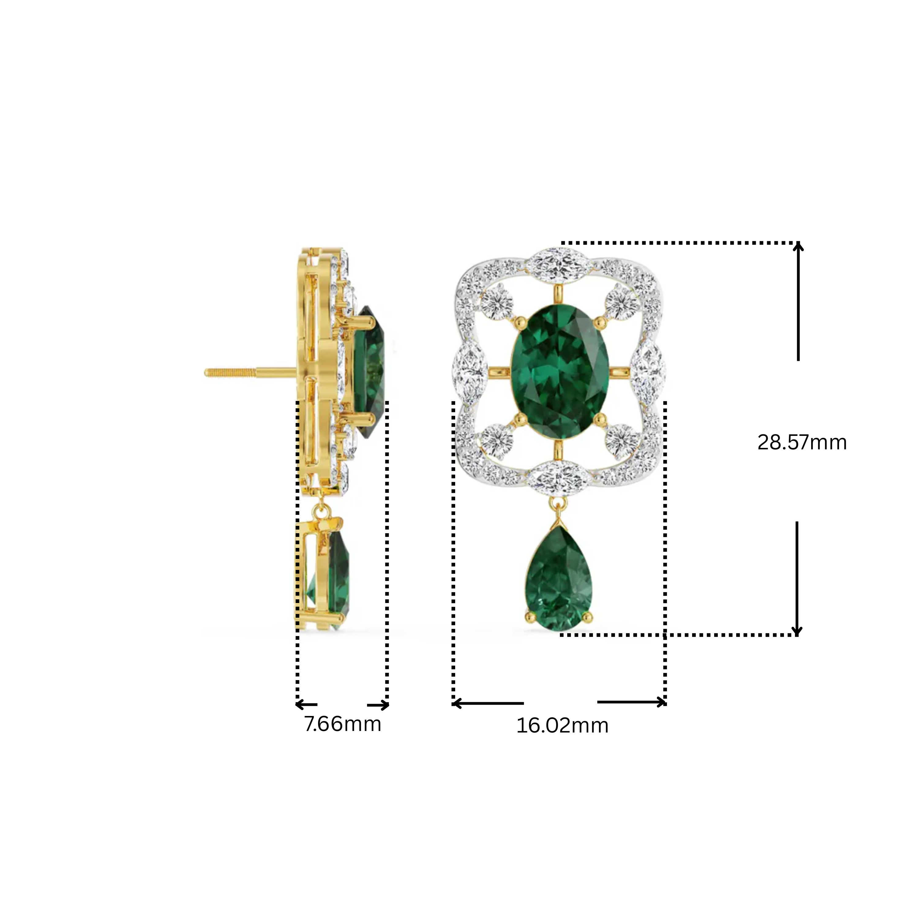 Romi Emerald Lab Grown Diamond Earrings