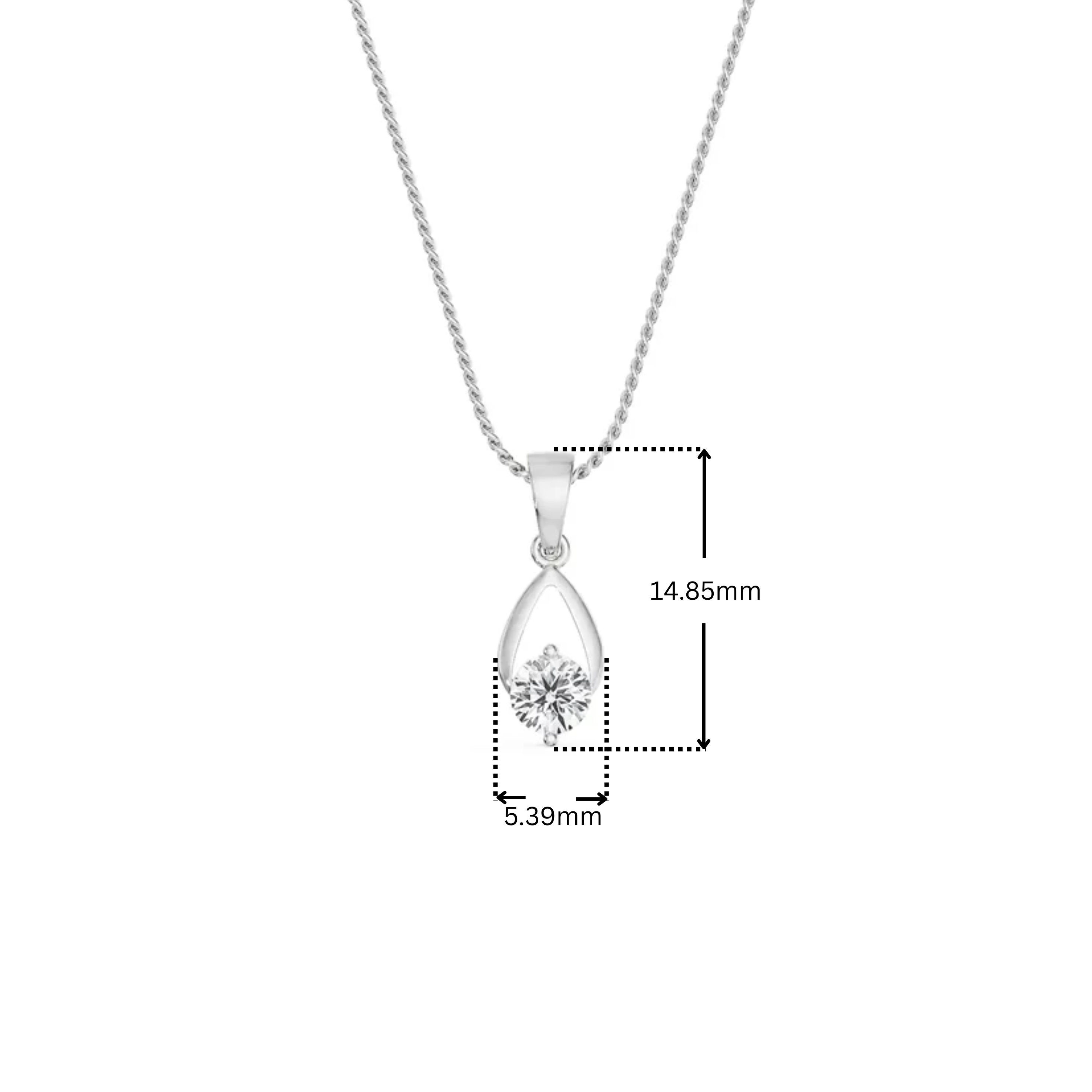Shimmering Dainty Round Lab Grown Diamond Pendant