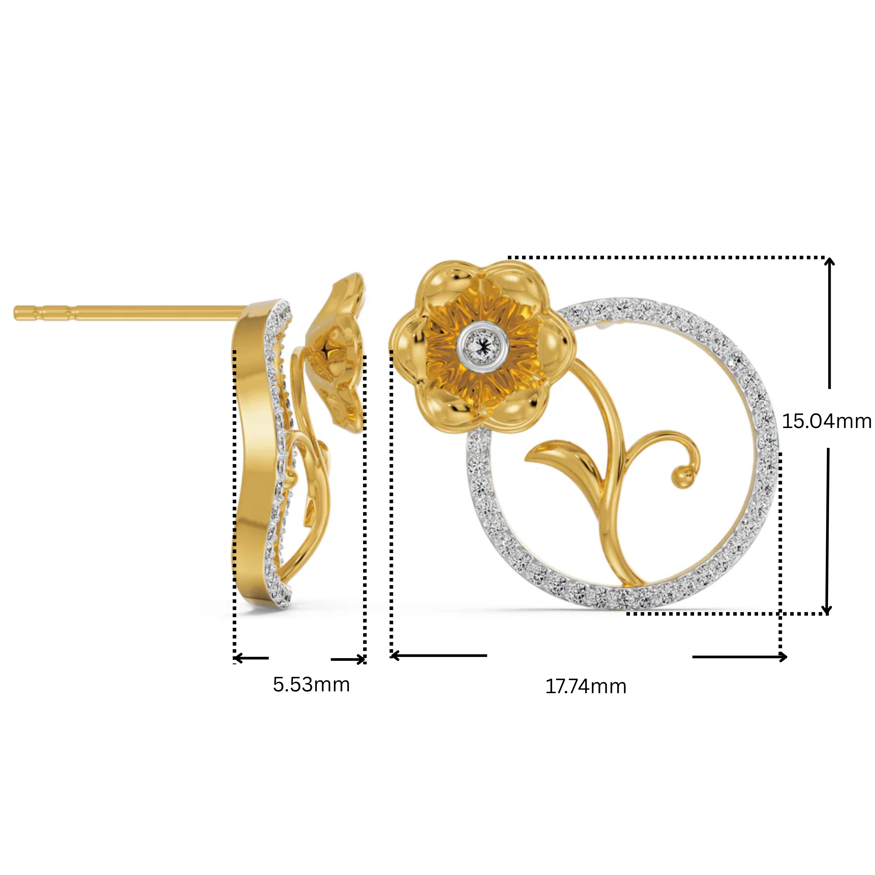 Lab Grown Diamond Blossom Earrings